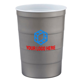 Recyclable Steel Chill - Cups™ 16oz - Etchified - Steel Chill - Cups - SM-6328GY