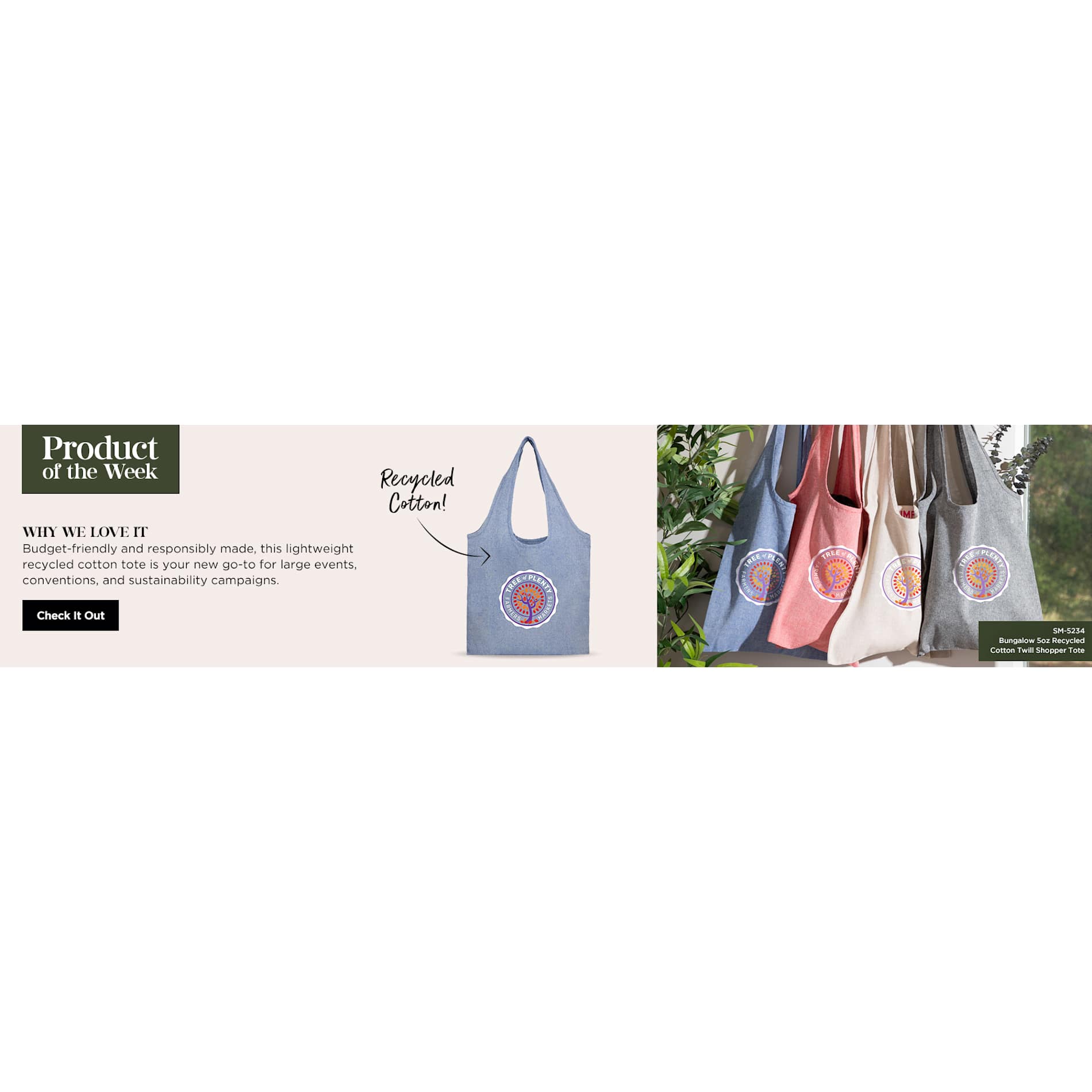 Recycled 5oz Cotton Twill Shopper Tote - Etchified - Etchified - SM-5234RD