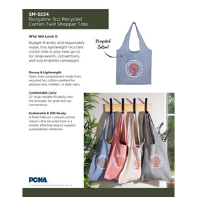 Recycled 5oz Cotton Twill Shopper Tote - Etchified - Etchified - SM-5234RD