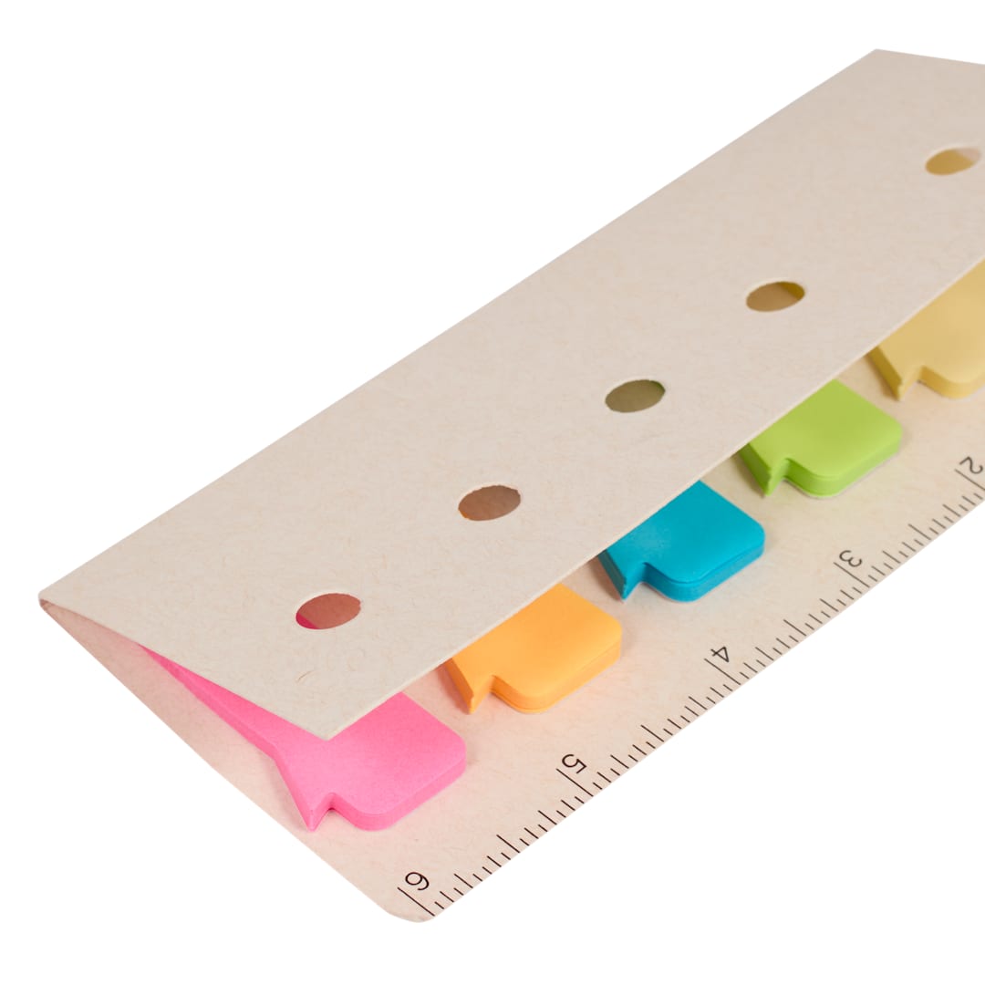 Recycled Milk Carton Sticky Notes & Ruler Pad - Etchified - PCNA (Leed's/Bullet/Trimark) - SM-9031WH