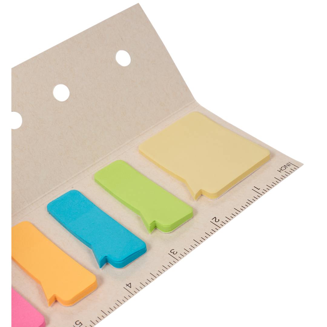 Recycled Milk Carton Sticky Notes & Ruler Pad - Etchified - PCNA (Leed's/Bullet/Trimark) - SM-9031WH