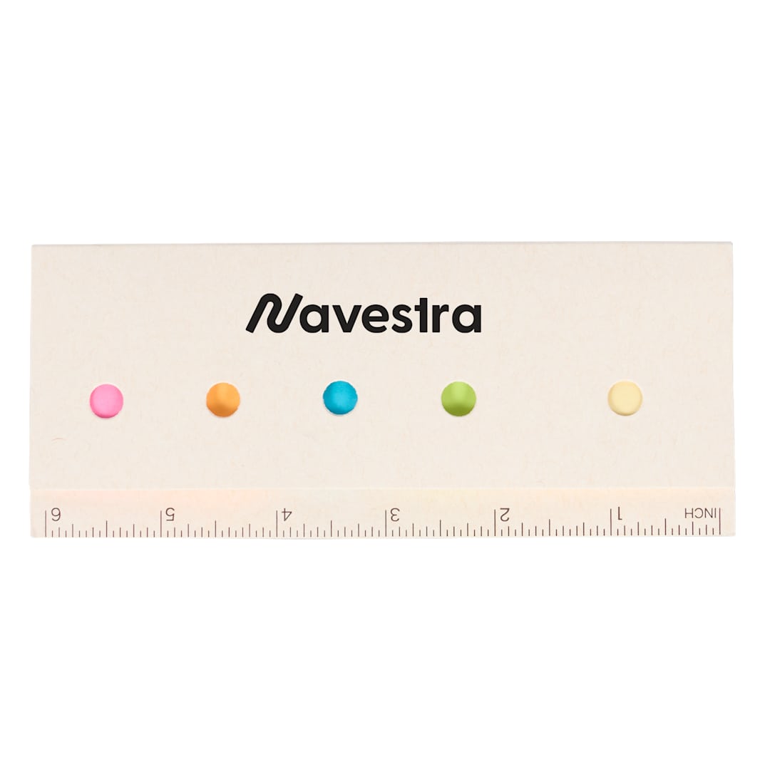 Recycled Milk Carton Sticky Notes & Ruler Pad - Etchified - PCNA (Leed's/Bullet/Trimark) - SM-9031WH
