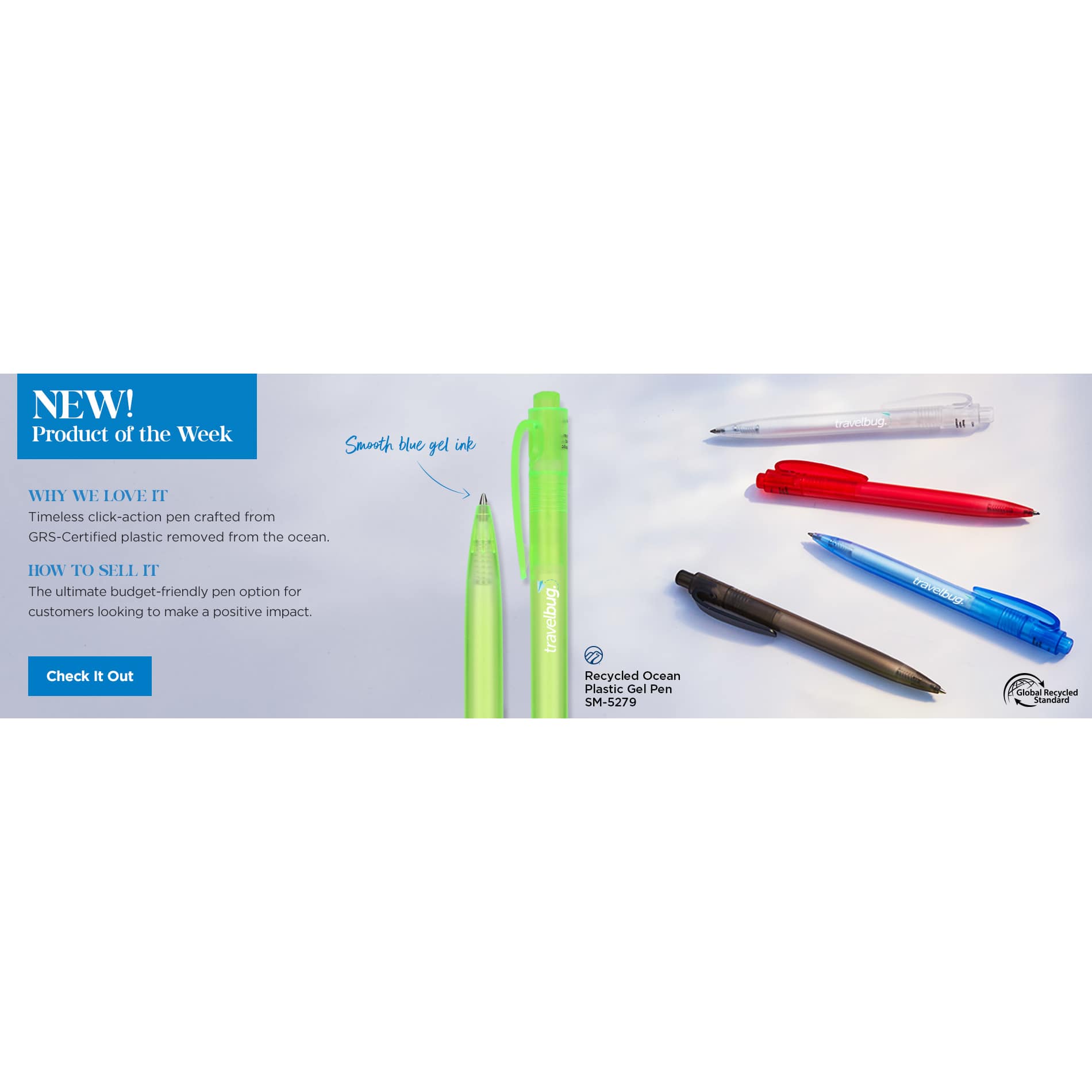 Recycled Ocean Plastic Gel Pen - Etchified - Etchified - SM-5279GR