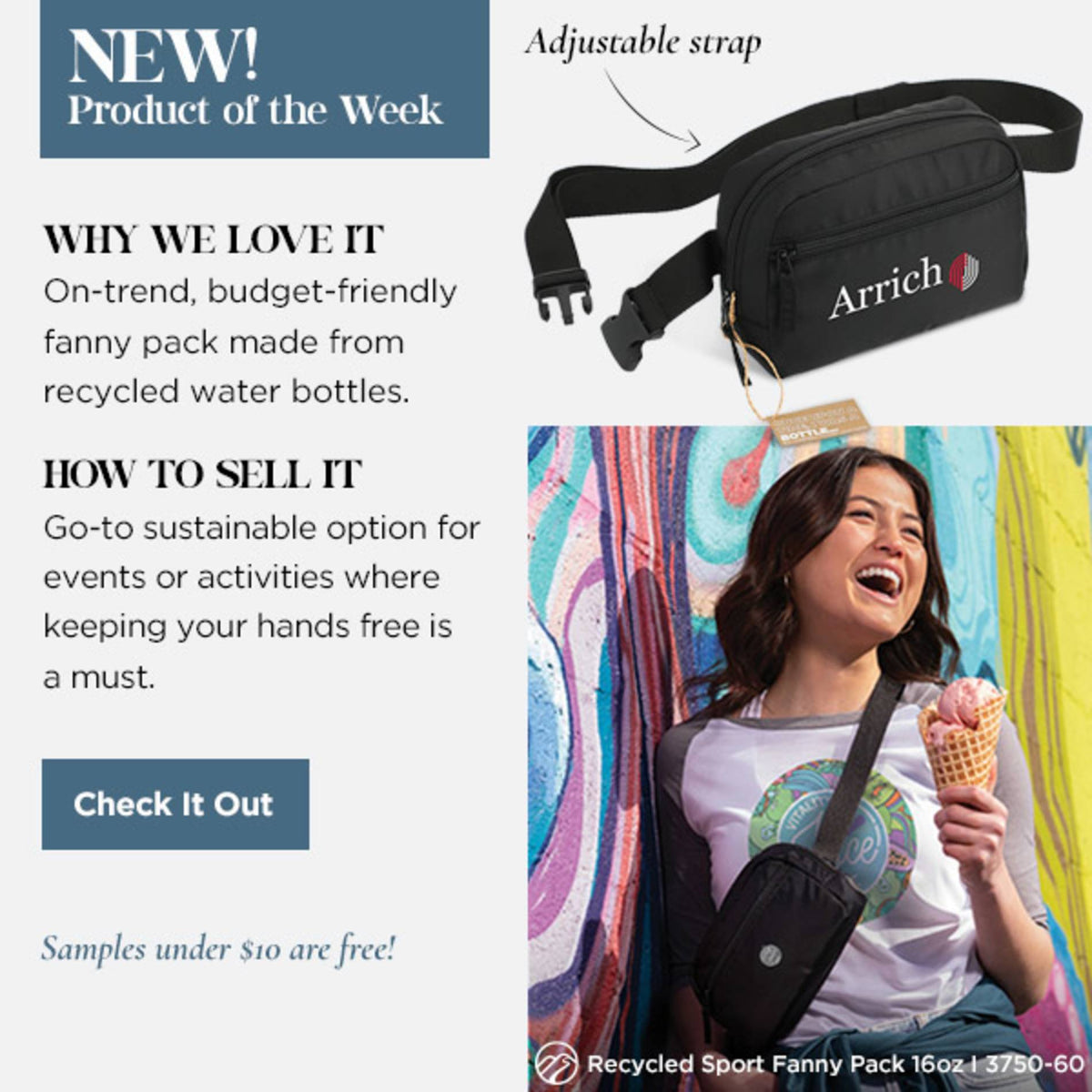 Recycled Sport Fanny Pack - Etchified - Etchified - 3750-60RNBW