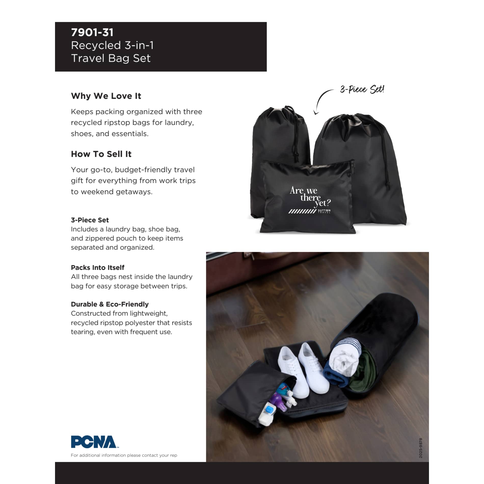 Recycled Travel Bag Set - Etchified - Etchified - 7901-31RYL