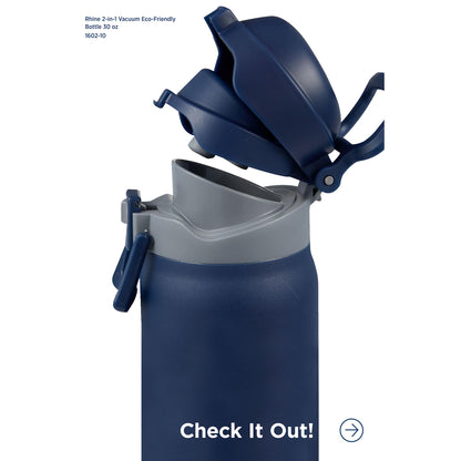 Rhine 2 in 1 Vacuum Eco - Friendly Bottle 30oz - Etchified - GearOne - 1602 - 10BK
