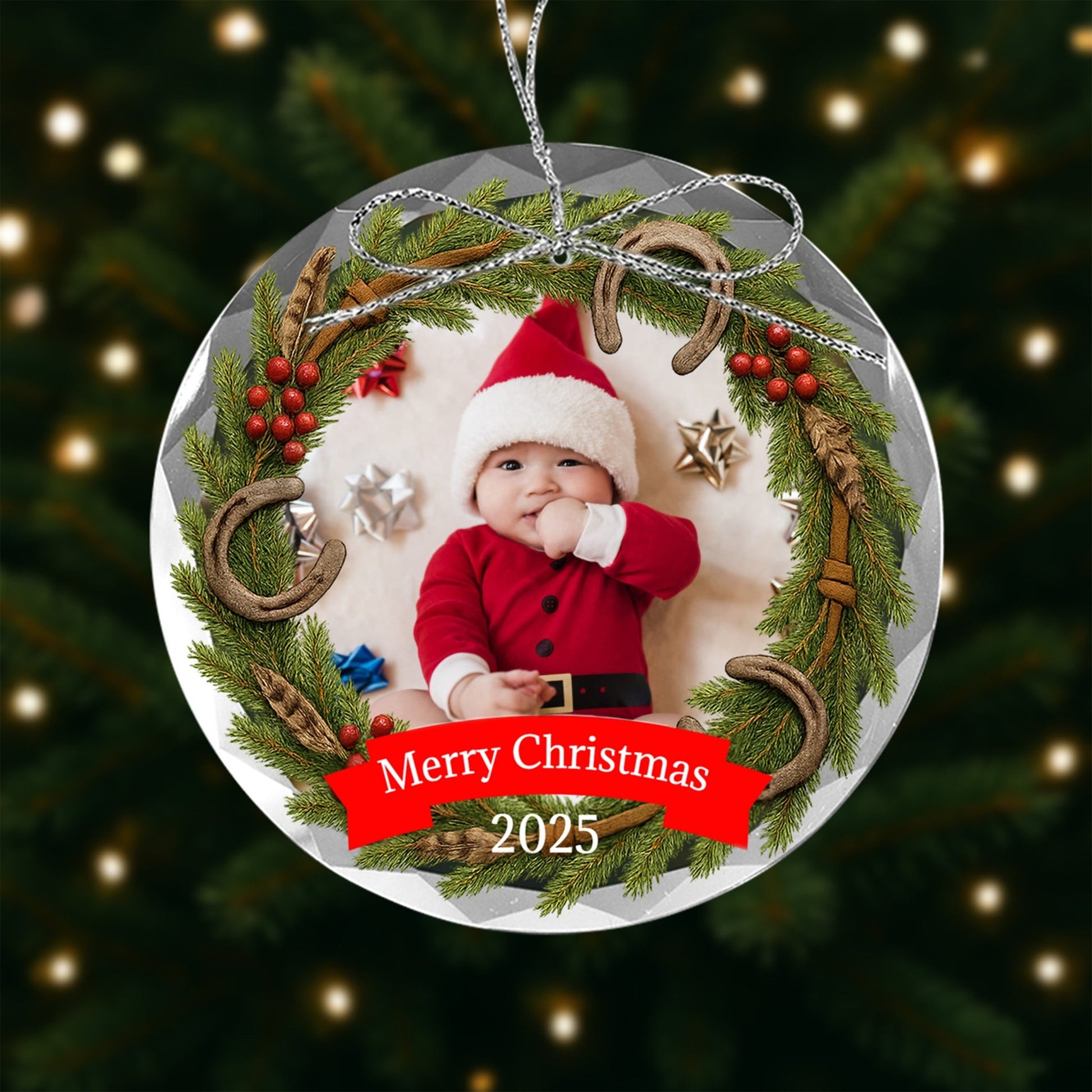Round Glass Christmas Ornament - Full Color Print - Etchified - Etchified - CGS101