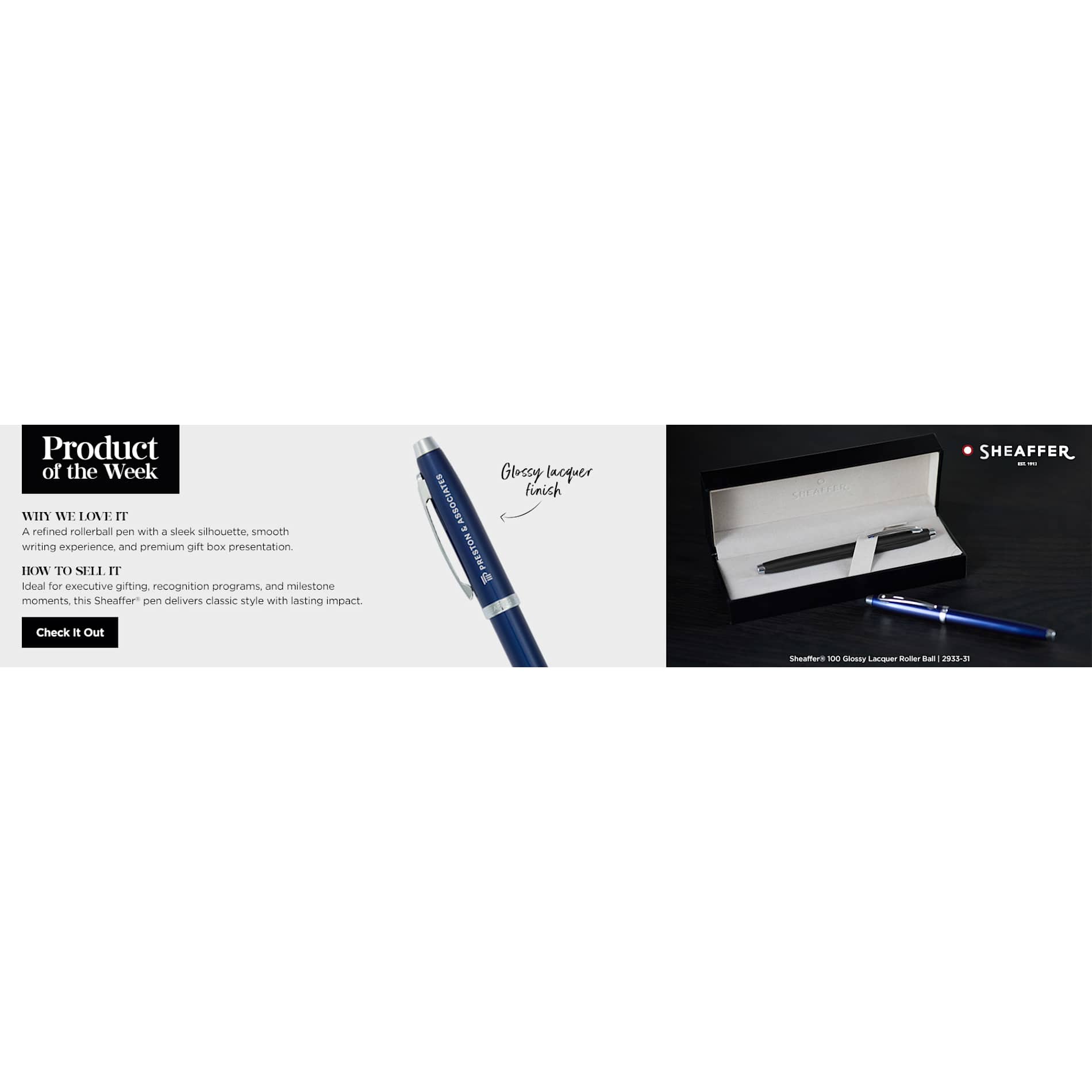 Sheaffer® 100 Glossy Lacquer Roller Ball - Etchified - Sheaffer - 2933-31BL