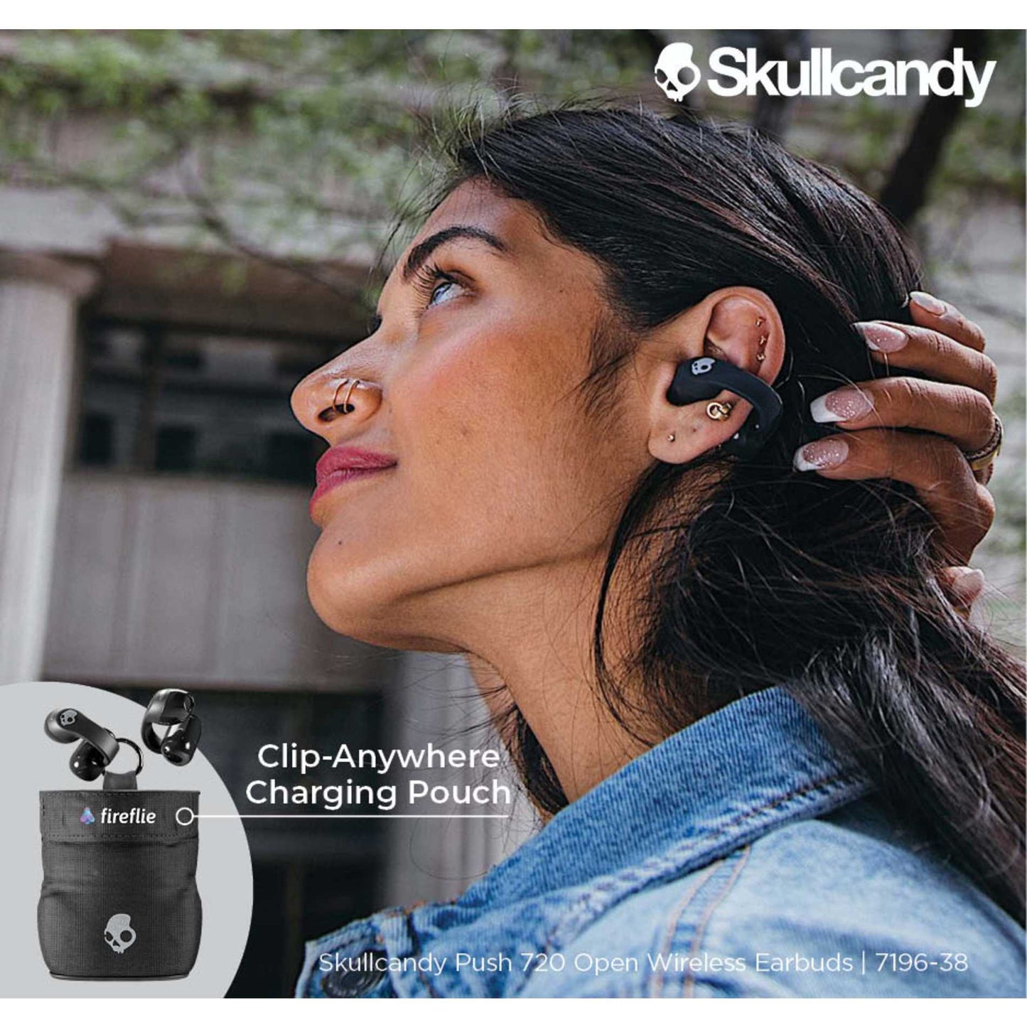 Skullcandy Push 720 Open Wireless Earbuds - Etchified - Etchified - 7196-38BK