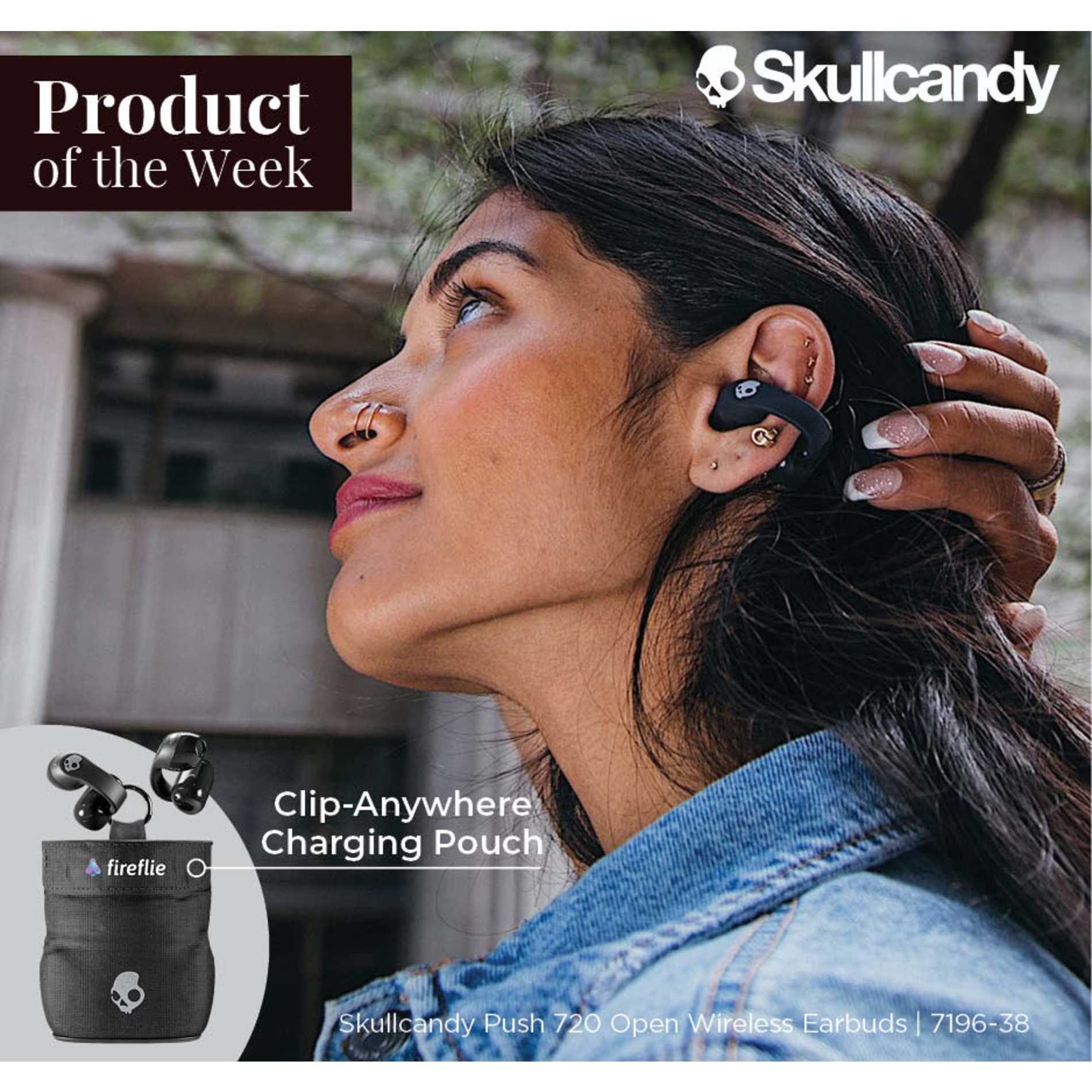 Skullcandy Push 720 Open Wireless Earbuds - Etchified - Etchified - 7196-38BK