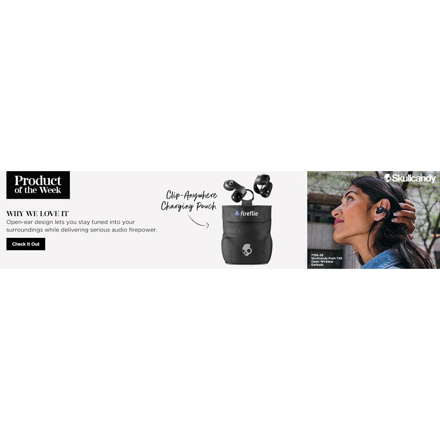 Skullcandy Push 720 Open Wireless Earbuds - Etchified - Etchified - 7196-38BK