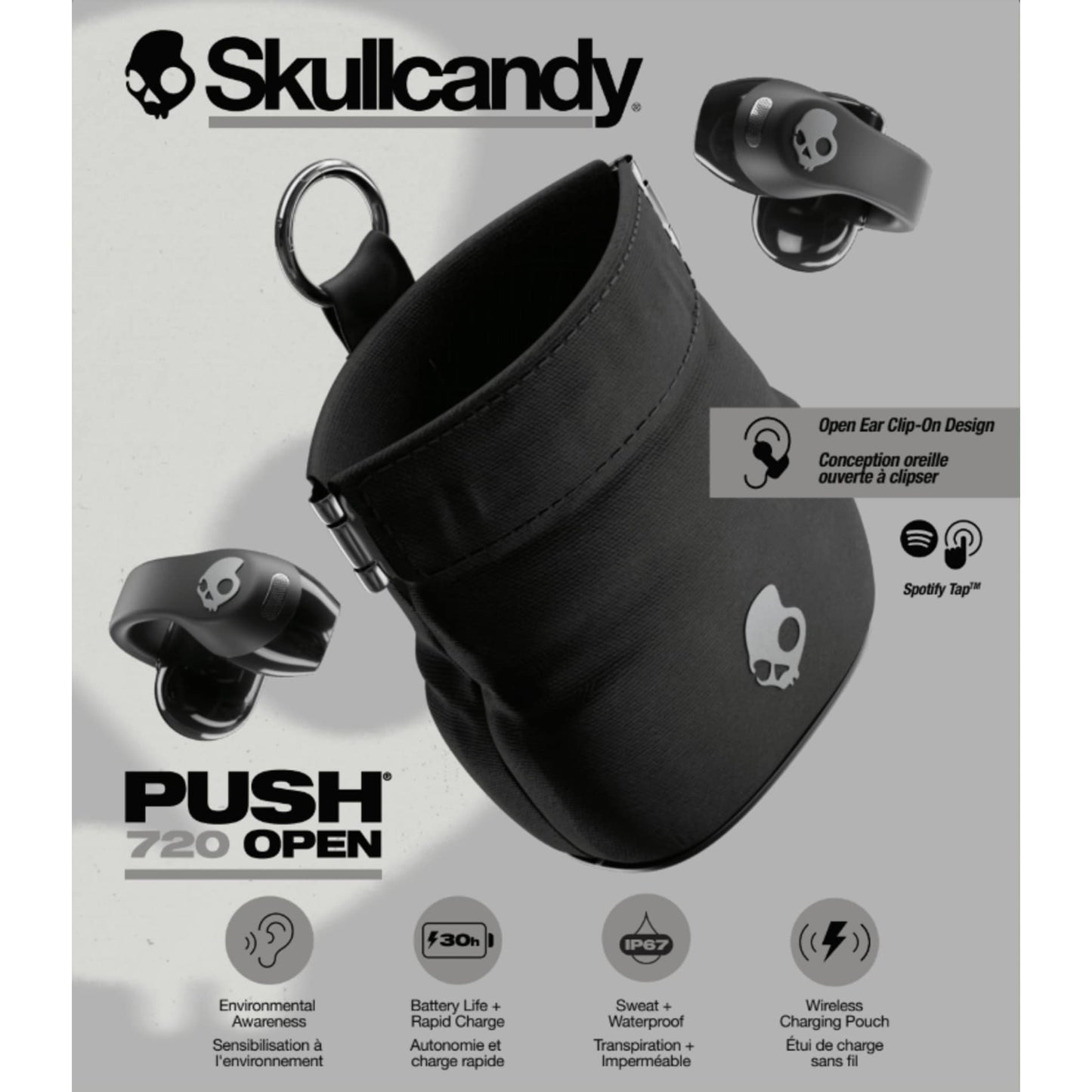 Skullcandy Push 720 Open Wireless Earbuds - Etchified - Etchified - 7196-38BK