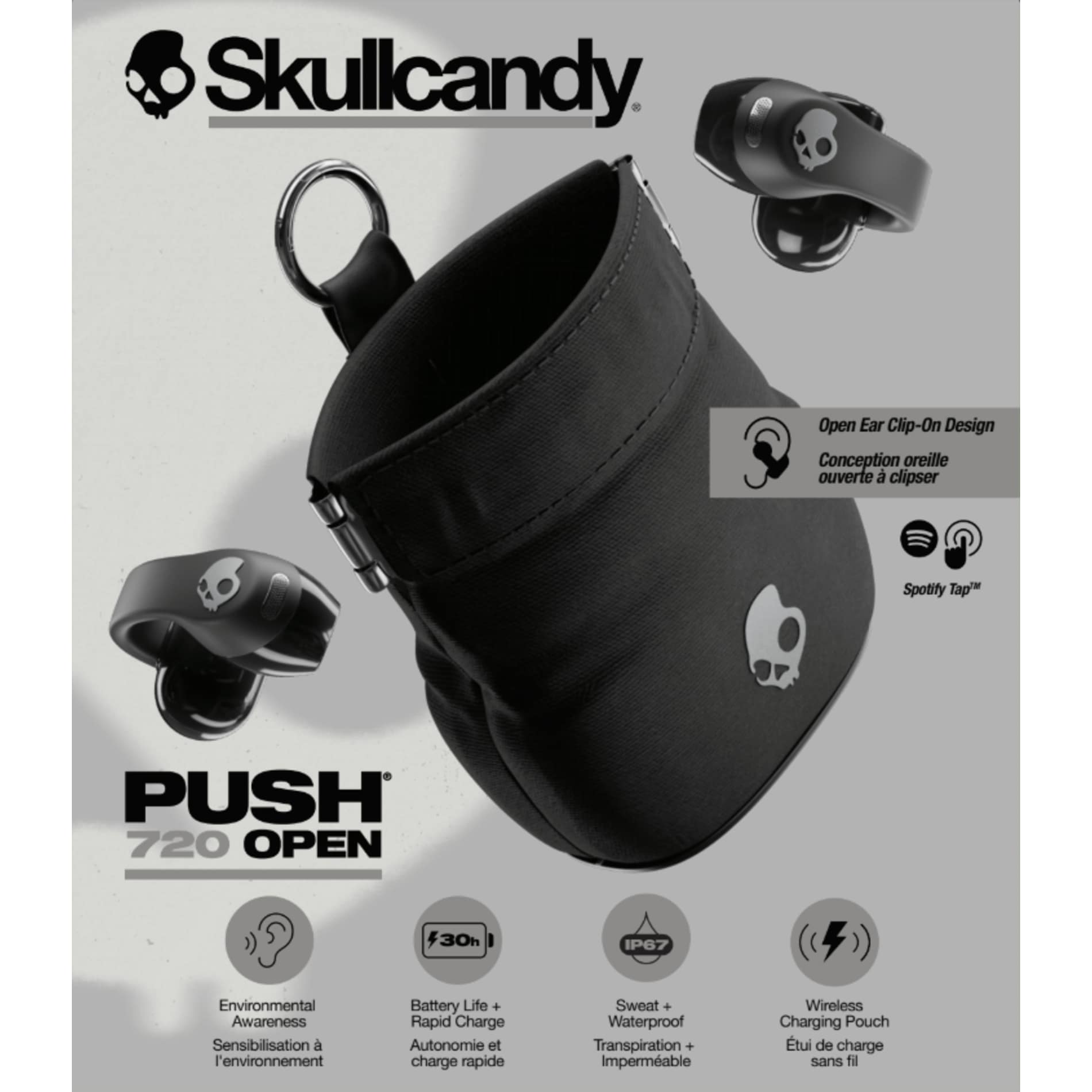 Skullcandy Push 720 Open Wireless Earbuds - Etchified - Etchified - 7196-38BK