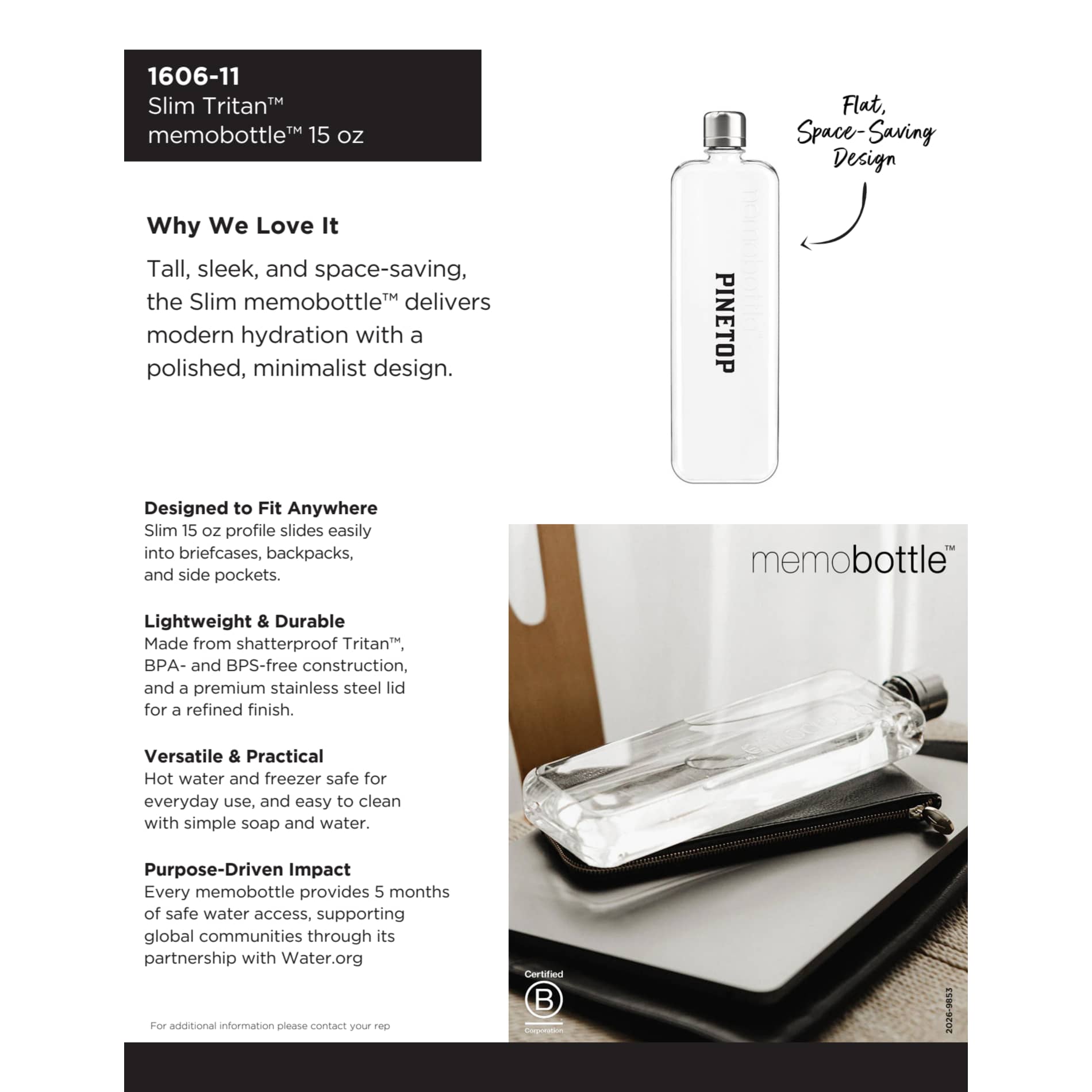 SLIM Tritan memobottle - Etchified - Etchified - 1606-11CL