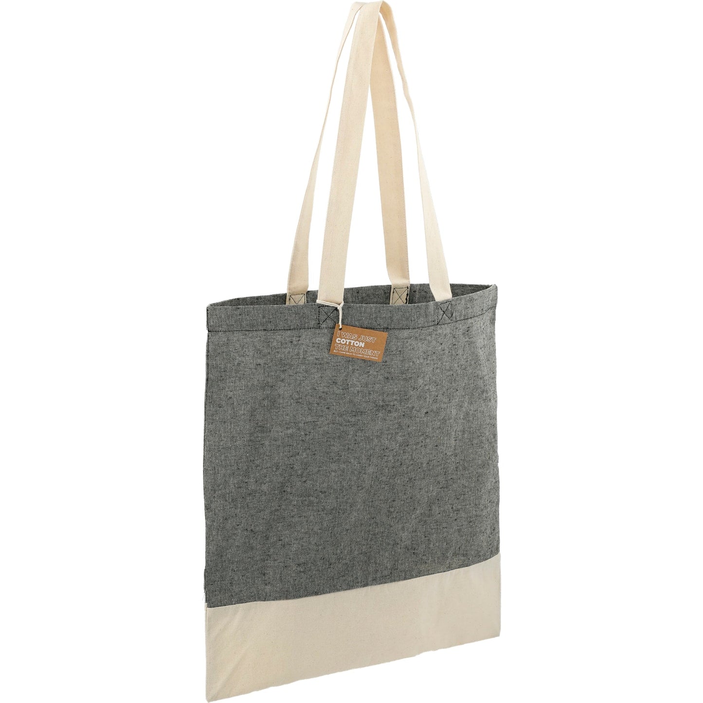 Split Recycled 5oz Cotton Twill Convention Tote - Etchified - Etchified - 7901-08BK