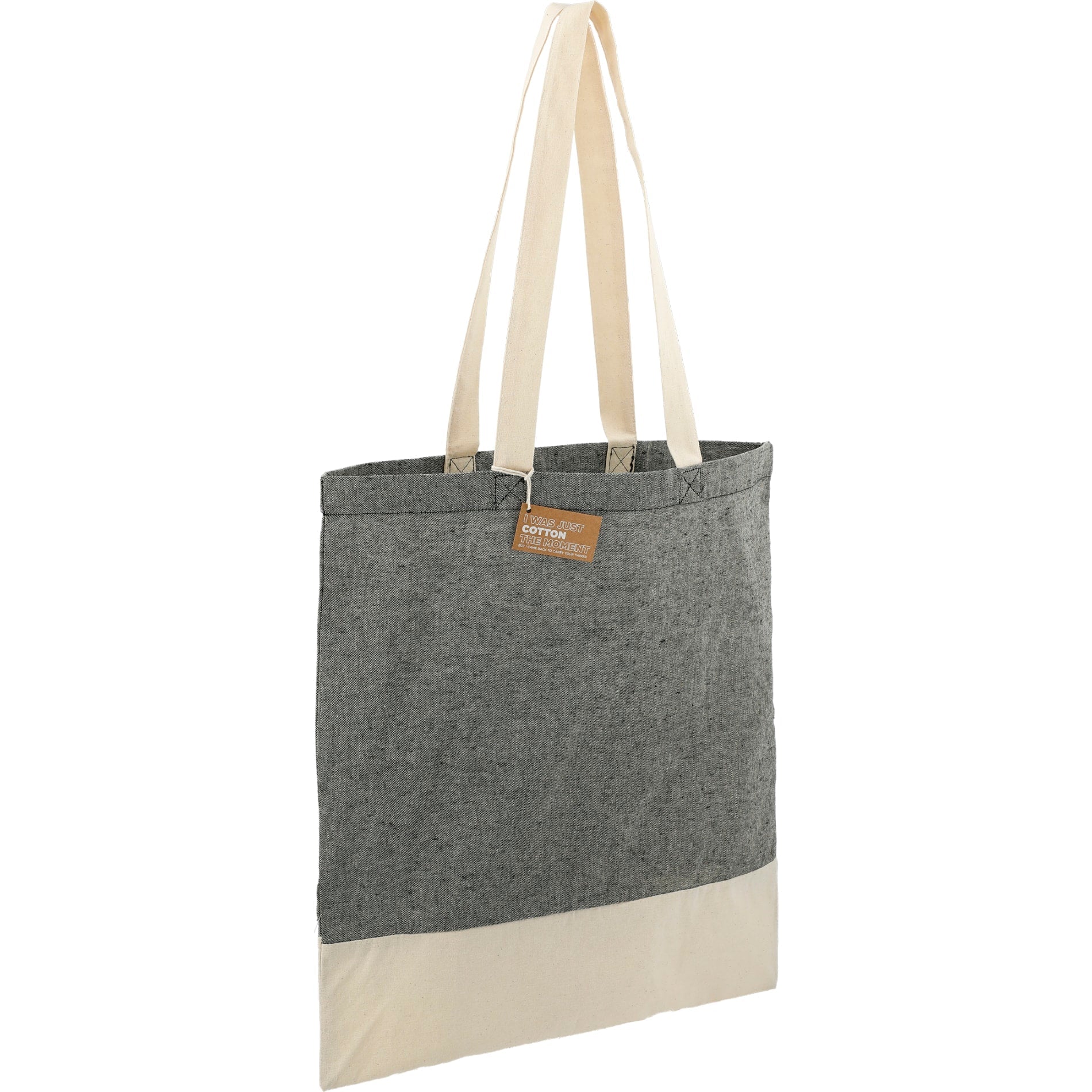 Split Recycled 5oz Cotton Twill Convention Tote - Etchified - Etchified - 7901-08BK