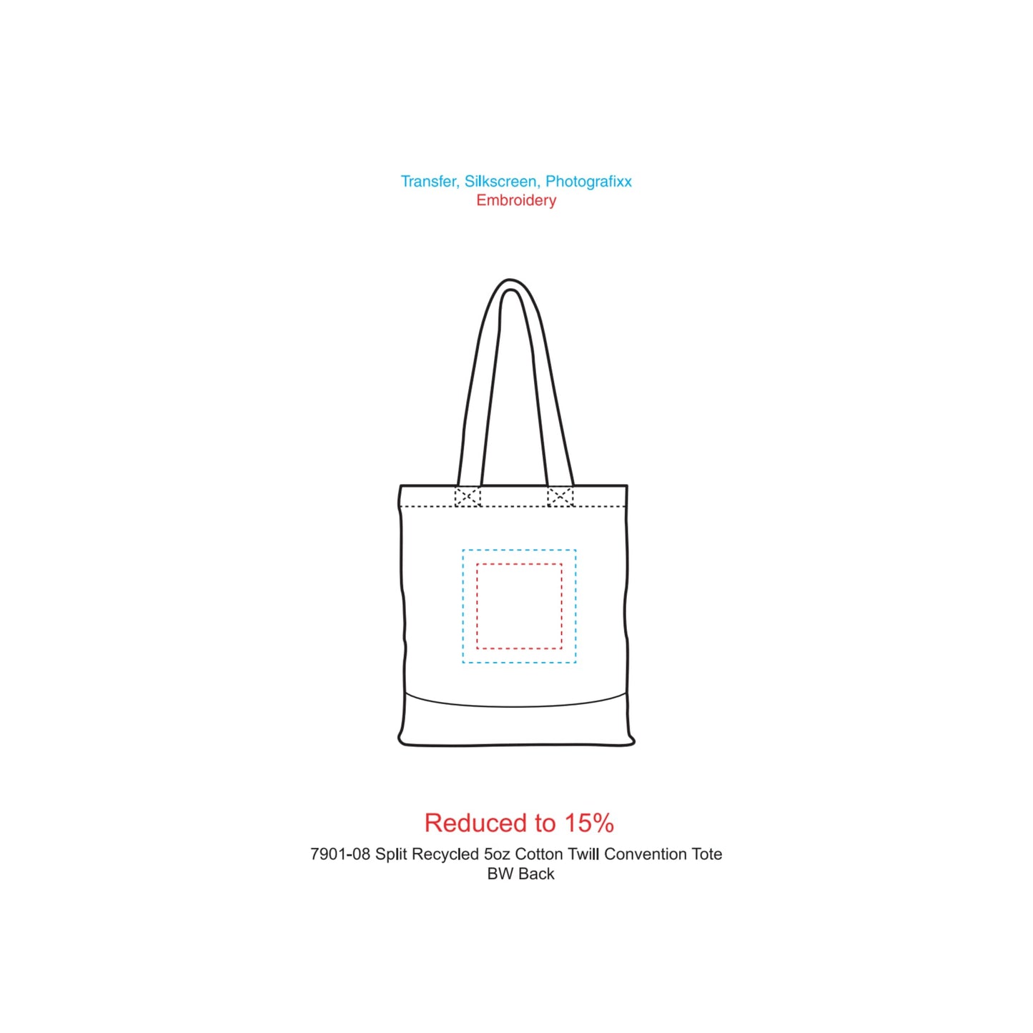 Split Recycled 5oz Cotton Twill Convention Tote - Etchified - Etchified - 7901-08BK