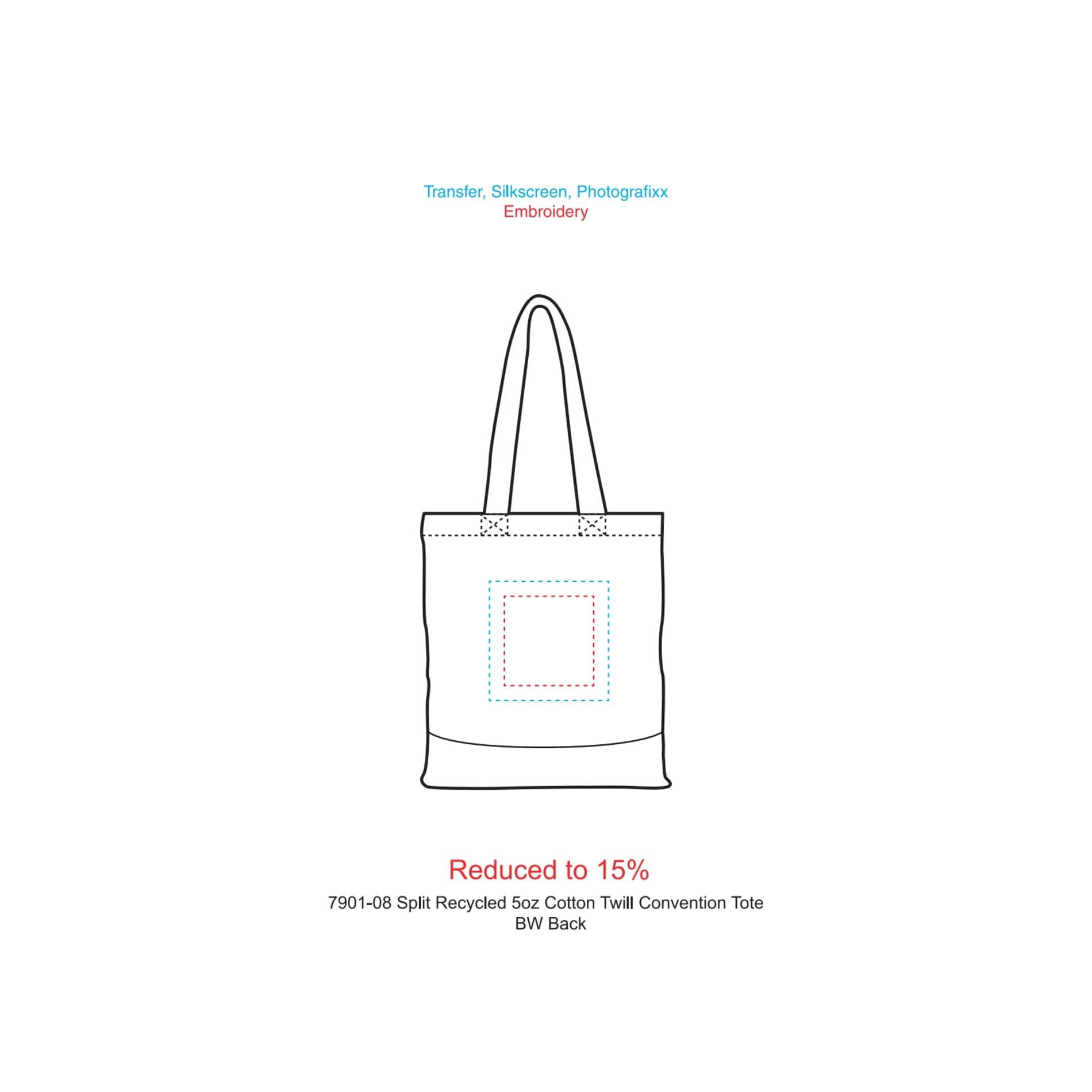 Split Recycled 5oz Cotton Twill Convention Tote - Etchified - Etchified - 7901-08BK