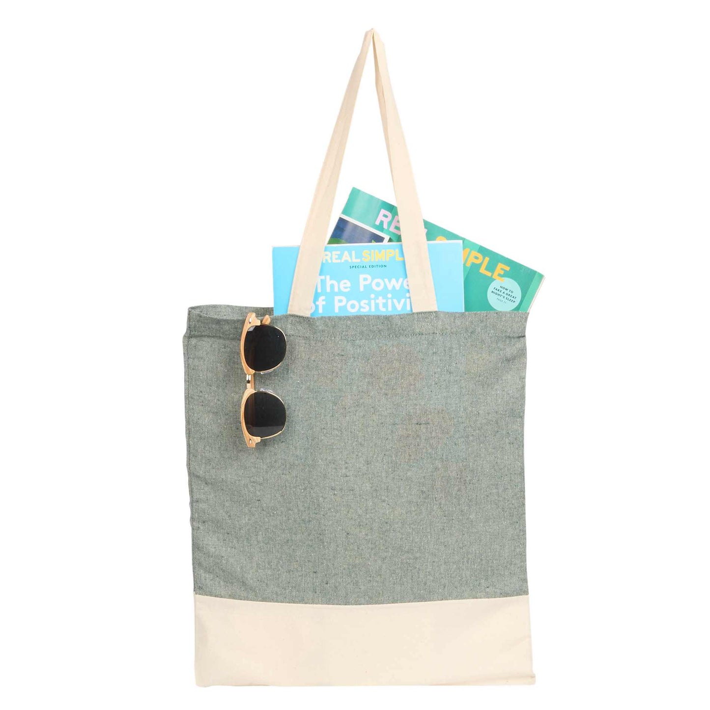 Split Recycled 5oz Cotton Twill Convention Tote - Etchified - Etchified - 7901-08BK