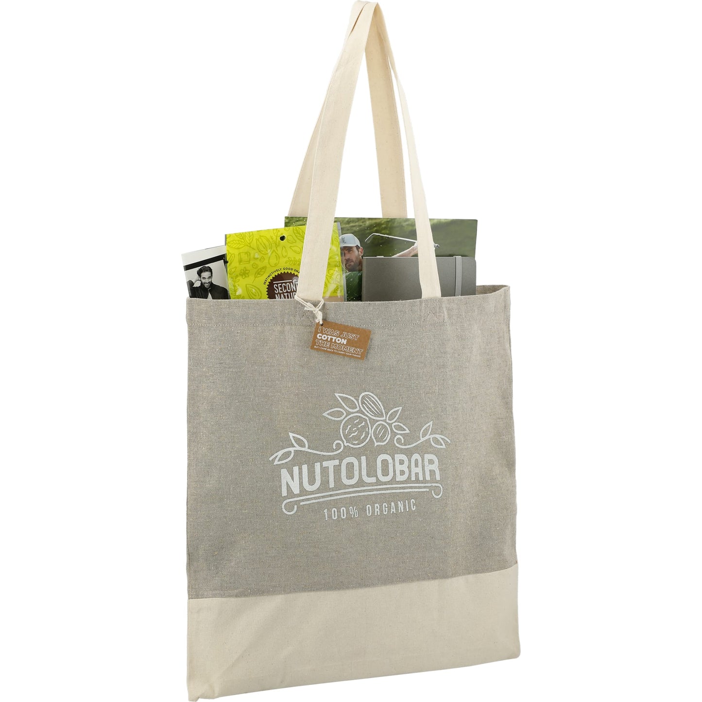 Split Recycled 5oz Cotton Twill Convention Tote - Etchified - Etchified - 7901-08BK