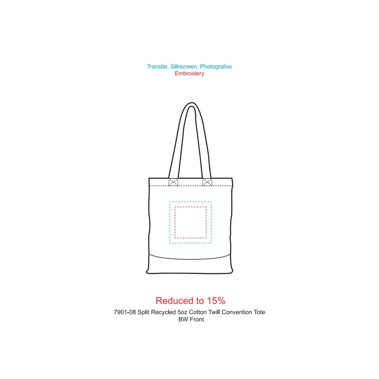 Split Recycled 5oz Cotton Twill Convention Tote - Etchified - Etchified - 7901-08BK