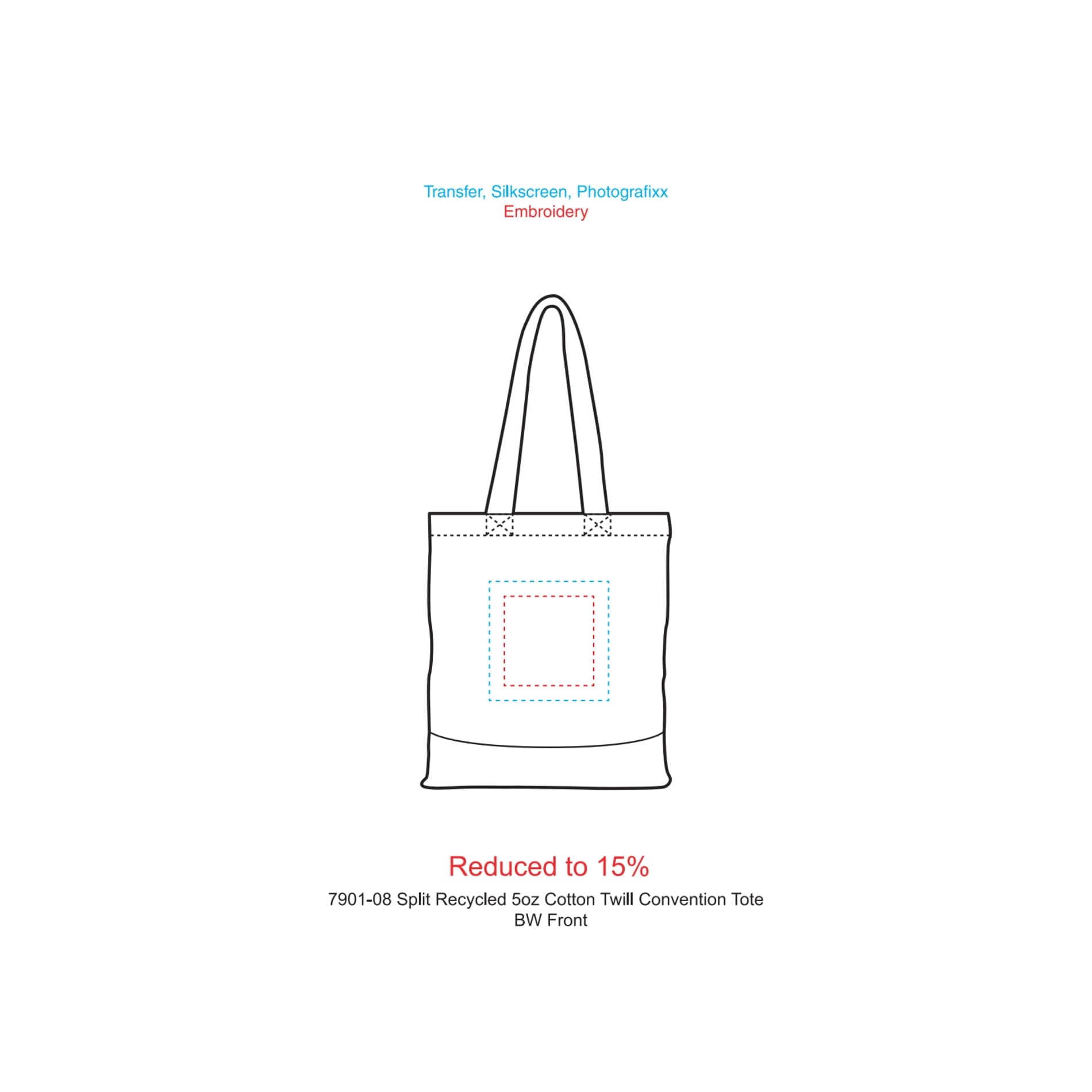 Split Recycled 5oz Cotton Twill Convention Tote - Etchified - Etchified - 7901-08BK