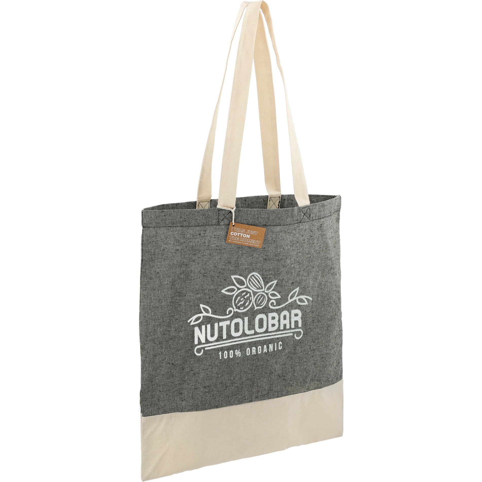 Split Recycled 5oz Cotton Twill Convention Tote - Etchified - Etchified - 7901-08BK