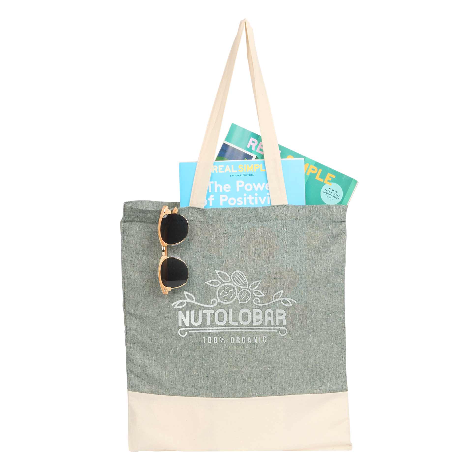 Split Recycled 5oz Cotton Twill Convention Tote - Etchified - Etchified - 7901-08BK