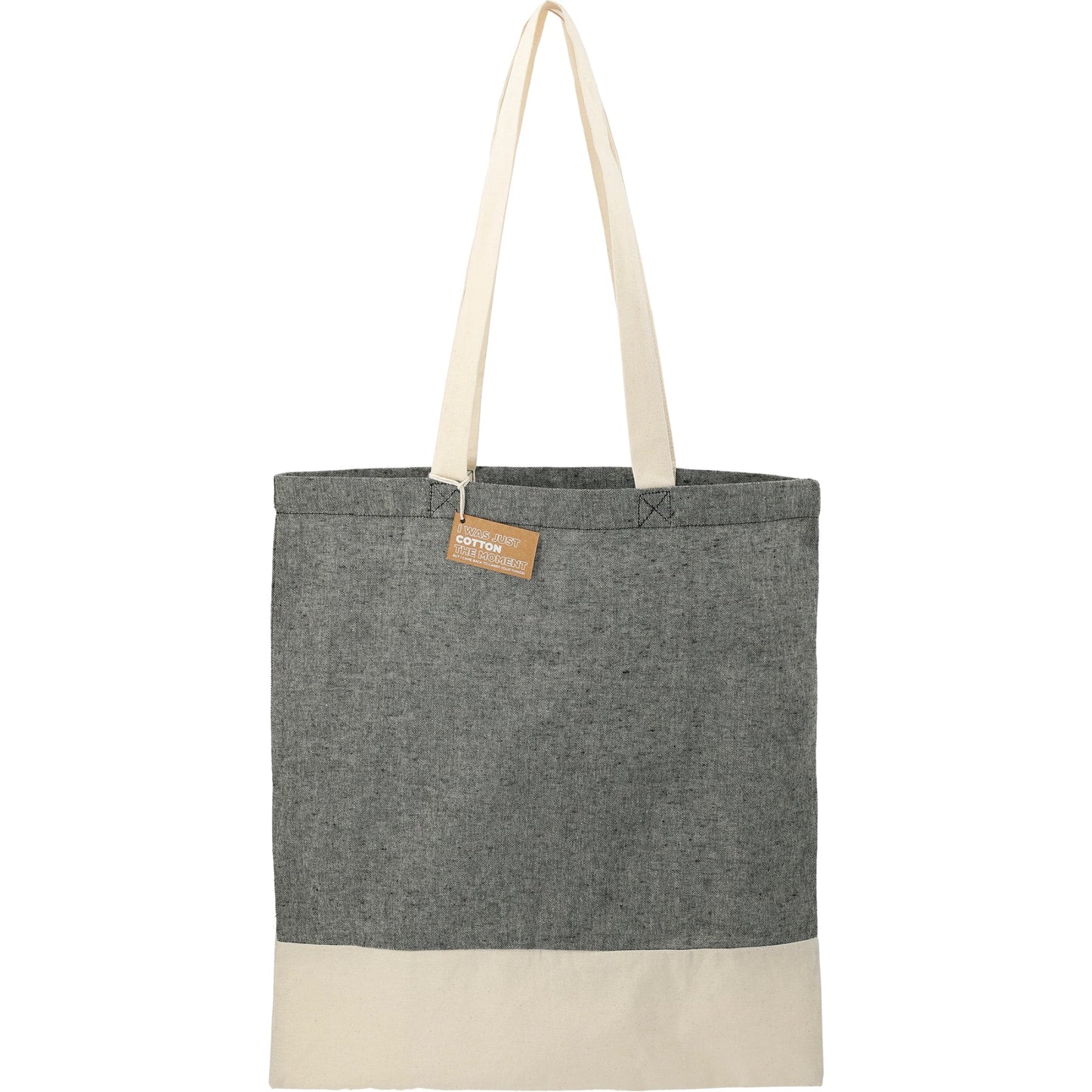 Split Recycled 5oz Cotton Twill Convention Tote - Etchified - Etchified - 7901-08BK