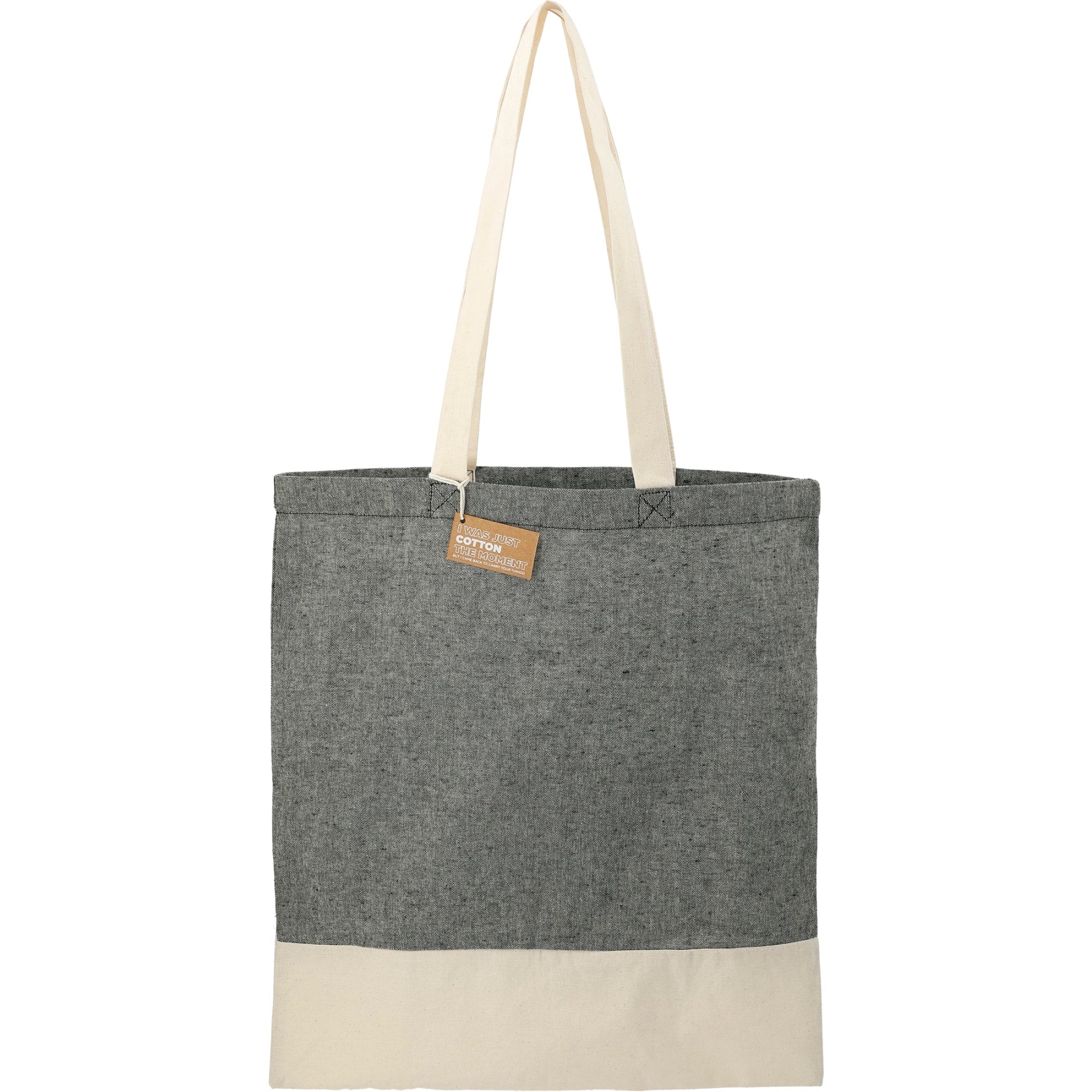 Split Recycled 5oz Cotton Twill Convention Tote - Etchified - Etchified - 7901-08BK
