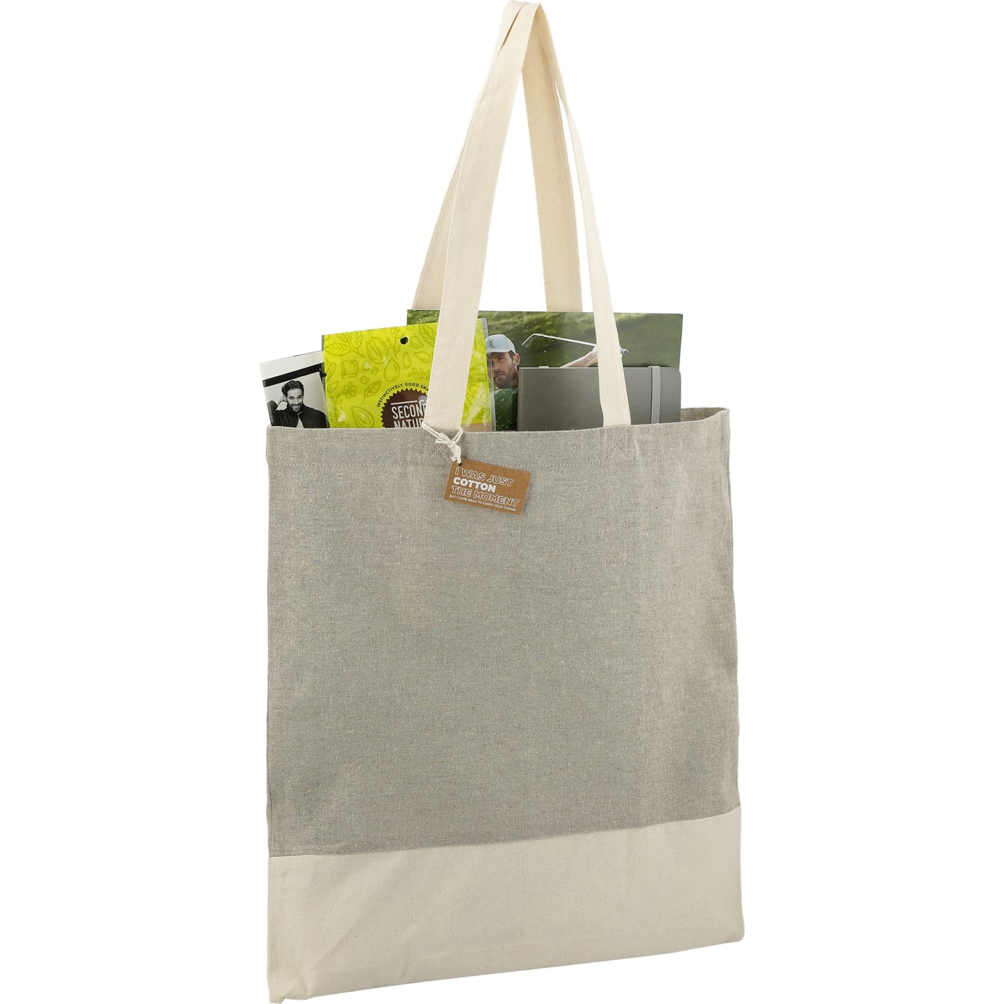 Split Recycled 5oz Cotton Twill Convention Tote - Etchified - Etchified - 7901-08BK