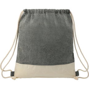 Split Recycled Cotton Drawstring Bag - Etchified - Etchified - 3005-73NTGY