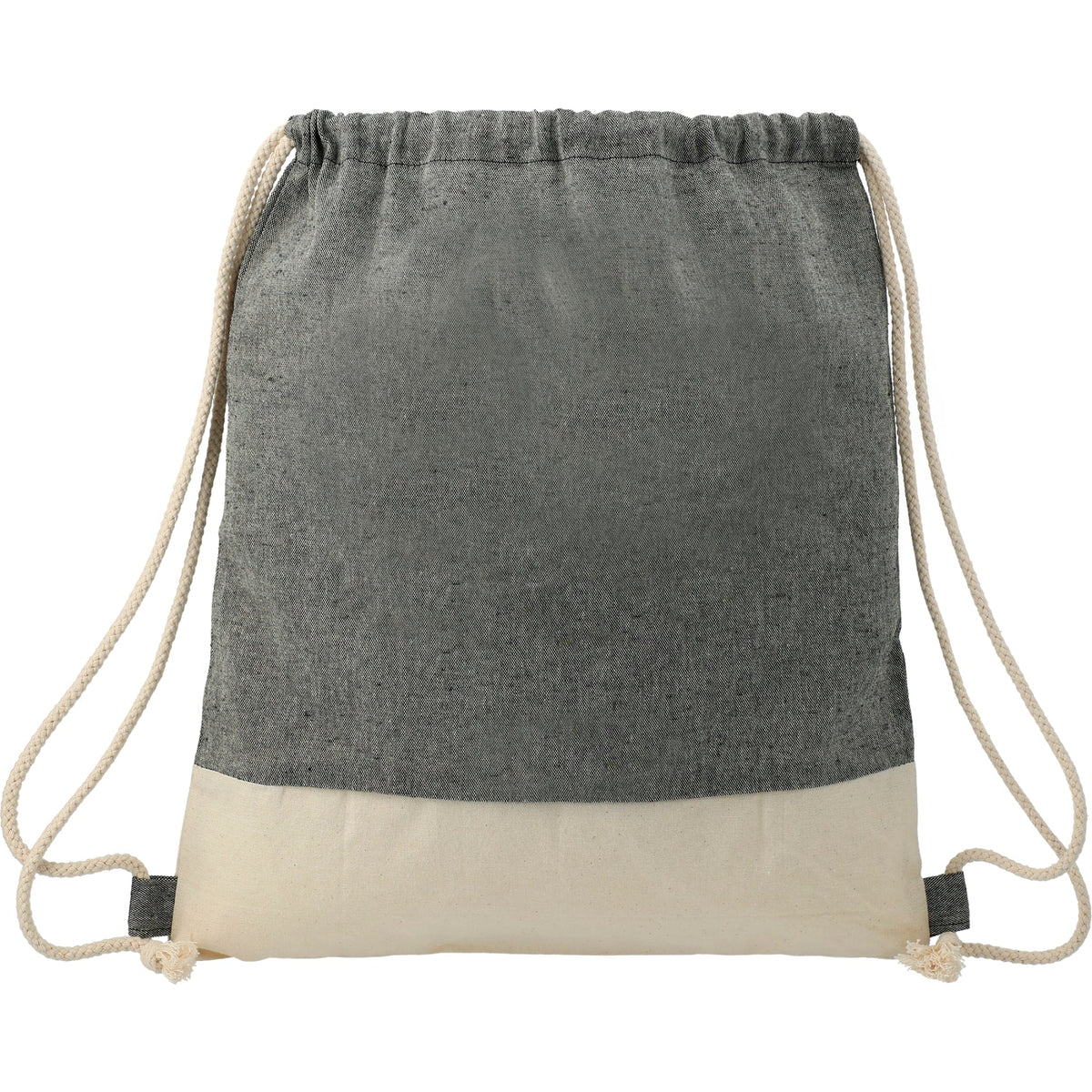 Split Recycled Cotton Drawstring Bag - Etchified - Etchified - 3005-73NTGY