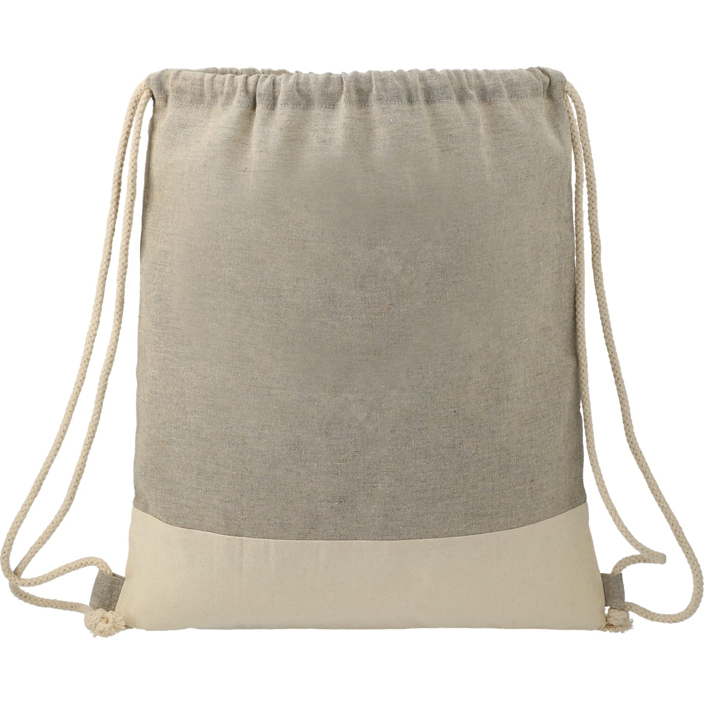 Split Recycled Cotton Drawstring Bag - Etchified - Etchified - 3005-73NTGY