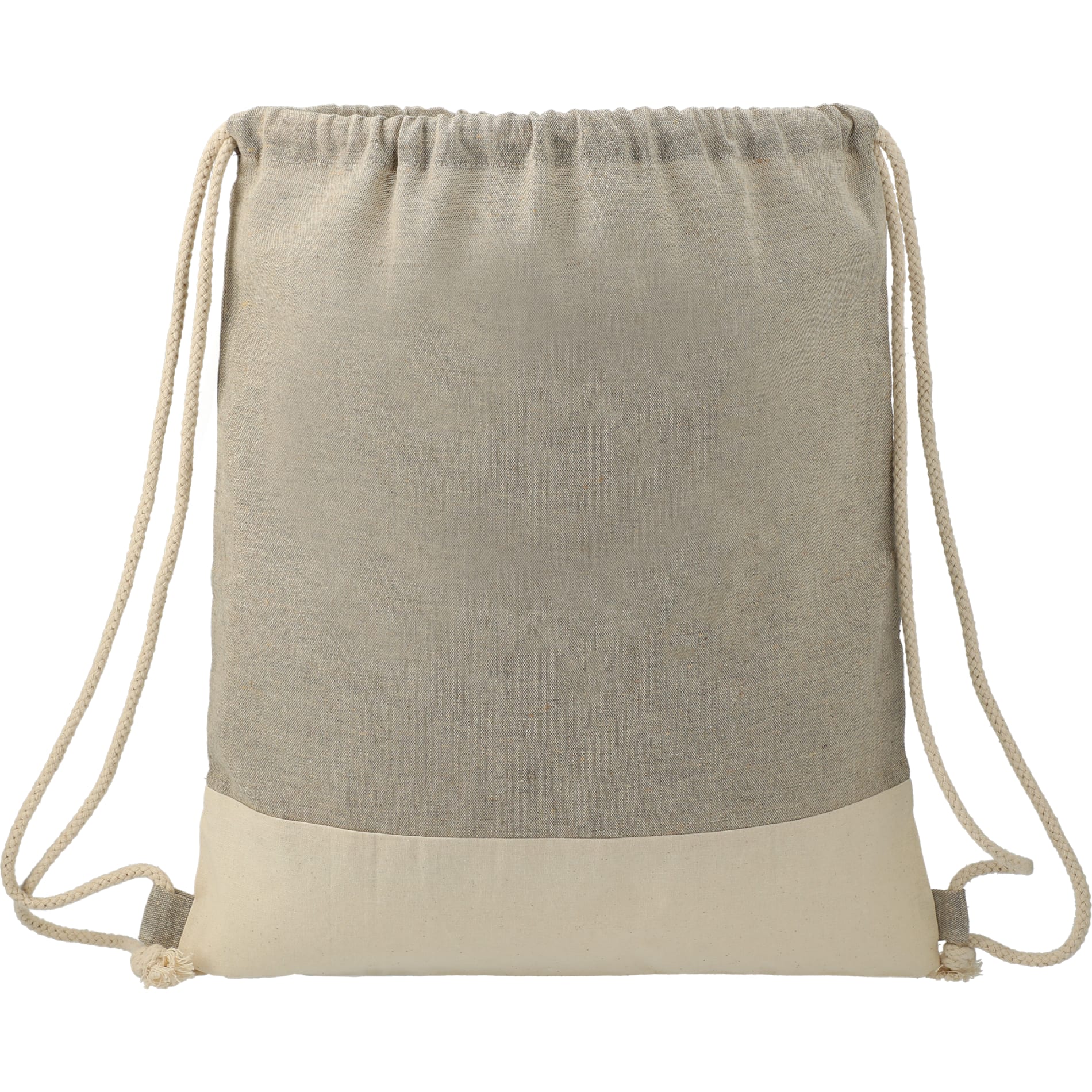 Split Recycled Cotton Drawstring Bag - Etchified - Etchified - 3005-73NTGY