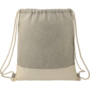Split Recycled Cotton Drawstring Bag - Etchified - Etchified - 3005-73NTGY