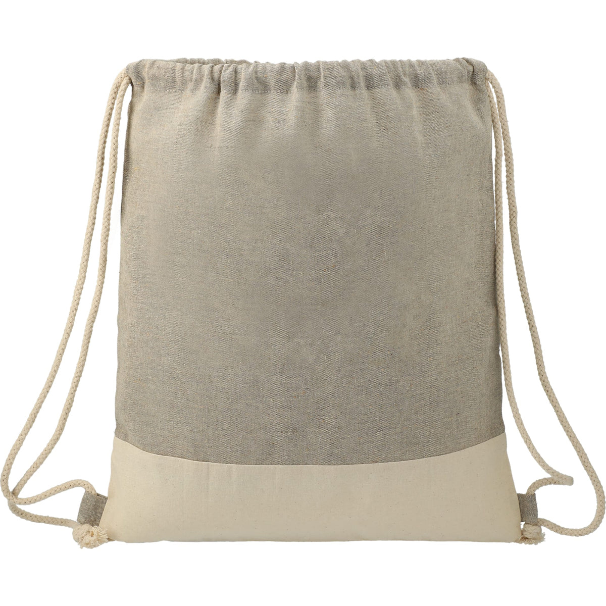 Split Recycled Cotton Drawstring Bag - Etchified - Etchified - 3005-73NTGY