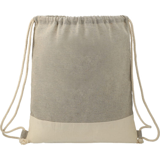 Split Recycled Cotton Drawstring Bag - Etchified - Etchified - 3005-73NTGY