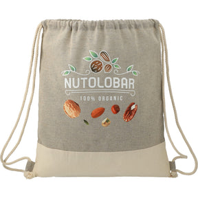 Split Recycled Cotton Drawstring Bag - Etchified - Etchified - 3005-73NTGY