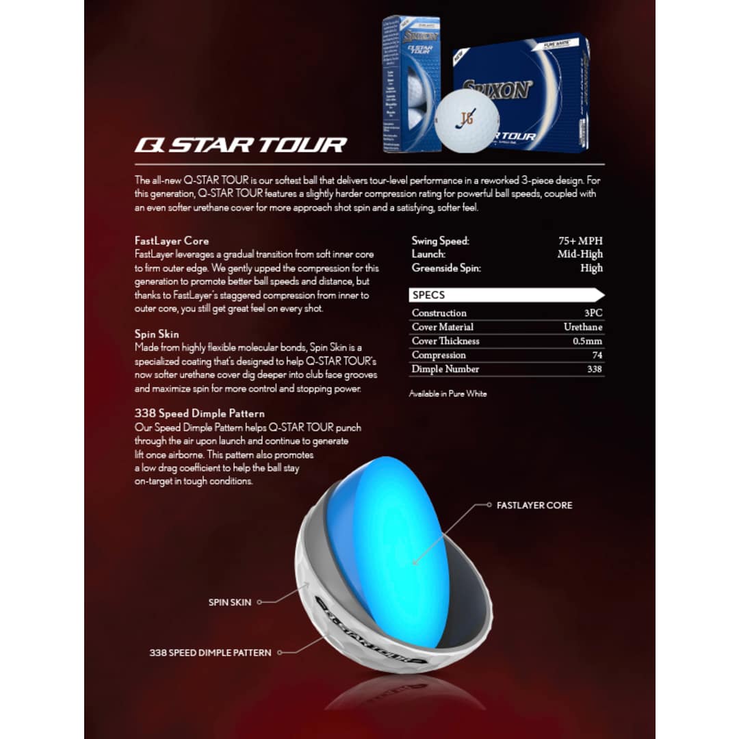 Srixon Q - STAR TOUR Golf Balls - 3 Pack - Etchified - SRIXON - 9902-08WH