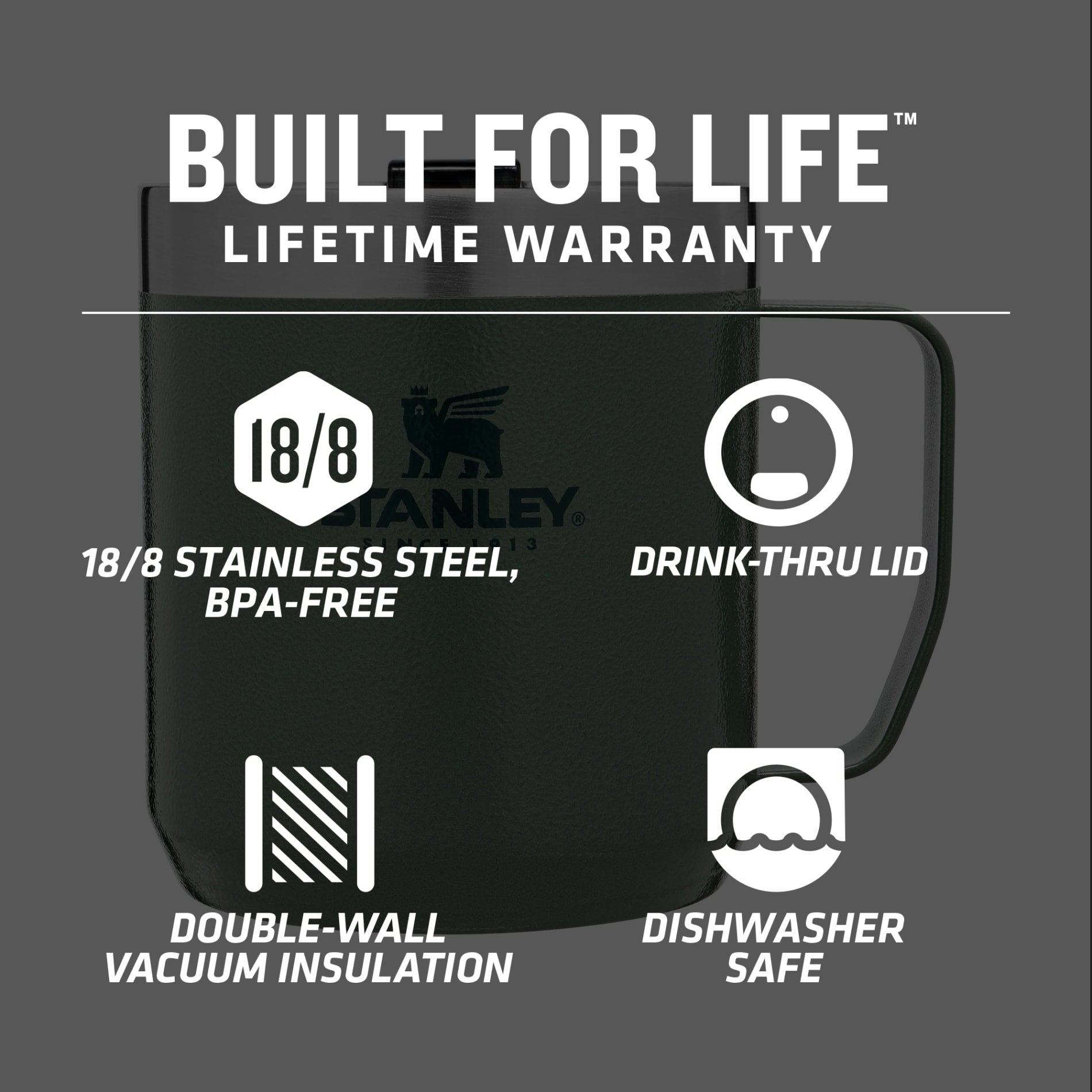 Stanley® Legendary Camp Mug 12oz - Etchified - STANLEY® - 1603 - 11GR