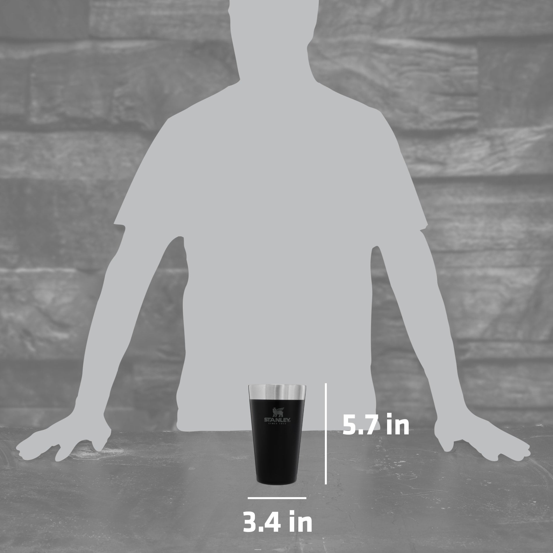 Stanley® Stay - Chill Stacking Beer Pint 16oz - Etchified - STANLEY® - 1603 - 16BK