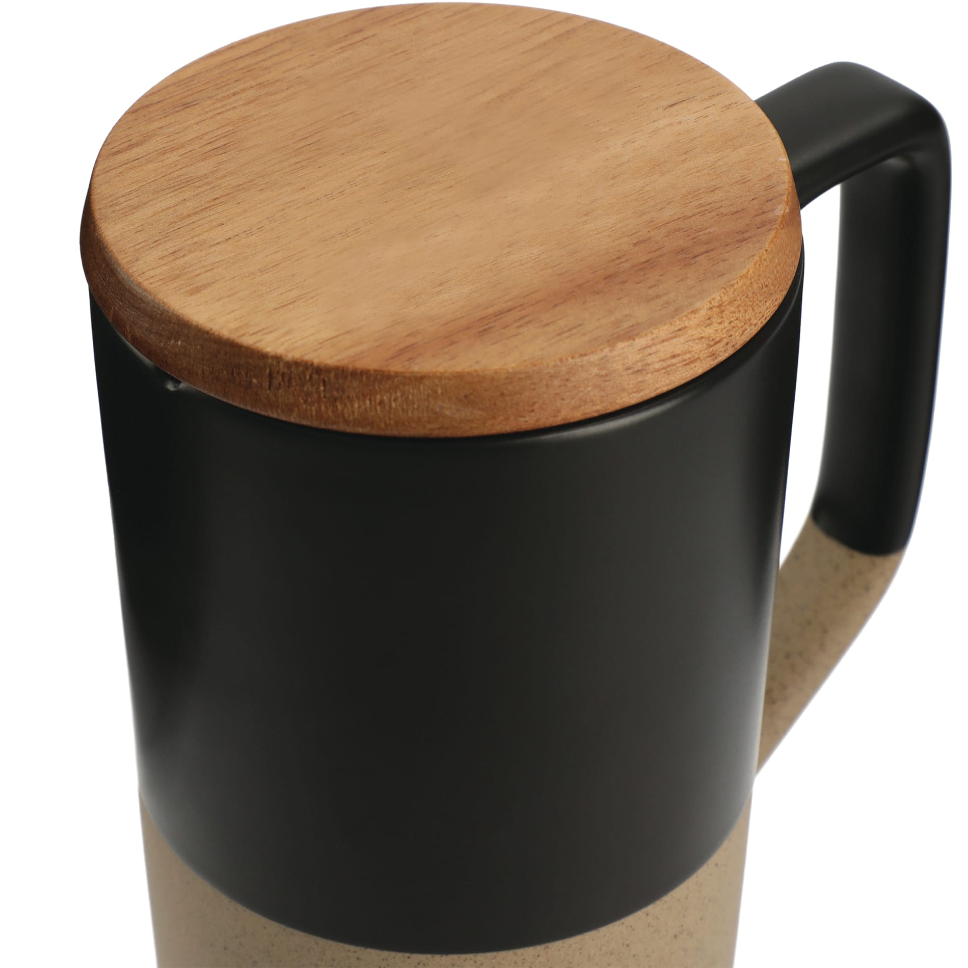 Tahoe Tea & Coffee Ceramic Mug with Wood Lid 16oz - Etchified - Etchified - 1626-35WH