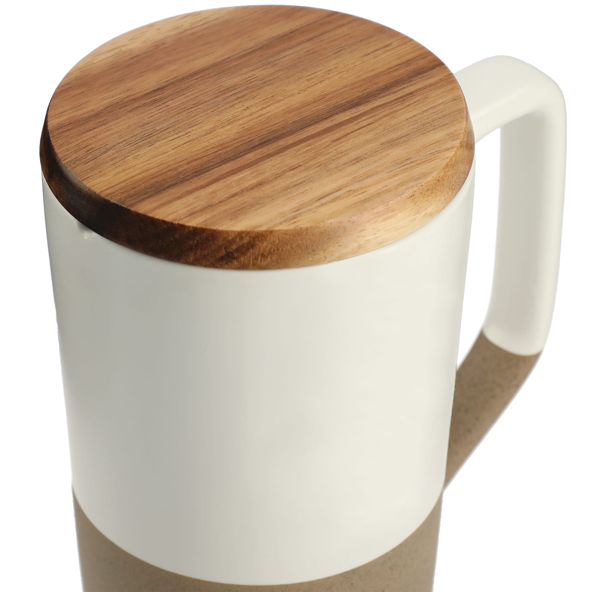 Tahoe Tea & Coffee Ceramic Mug with Wood Lid 16oz - Etchified - Etchified - 1626-35WH