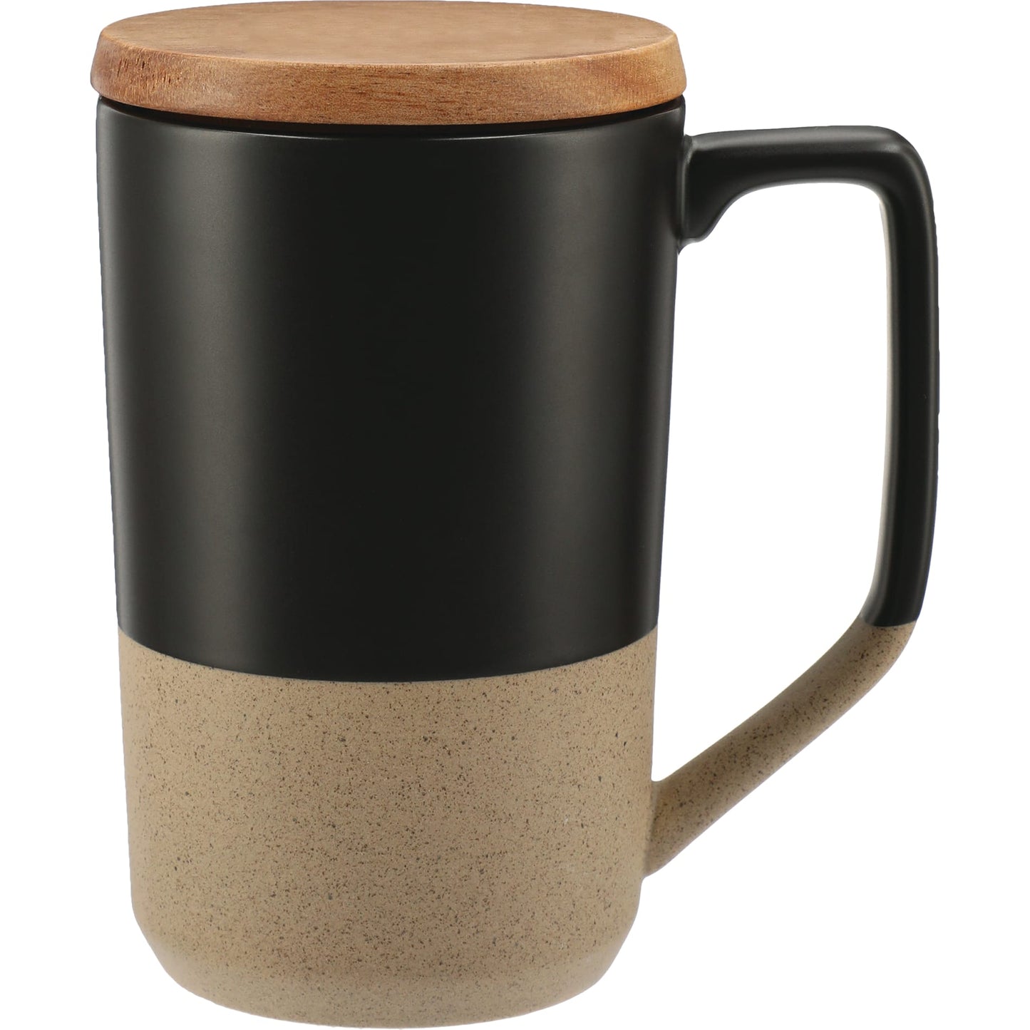 Tahoe Tea & Coffee Ceramic Mug with Wood Lid 16oz - Etchified - Etchified - 1626-35WH