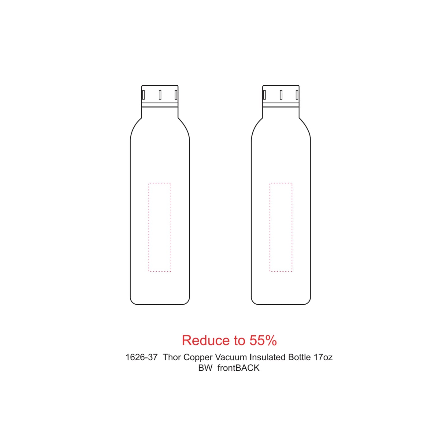 Thor Copper Vacuum Insulated Bottle 17oz - Etchified - Etchified - 1626-37BK