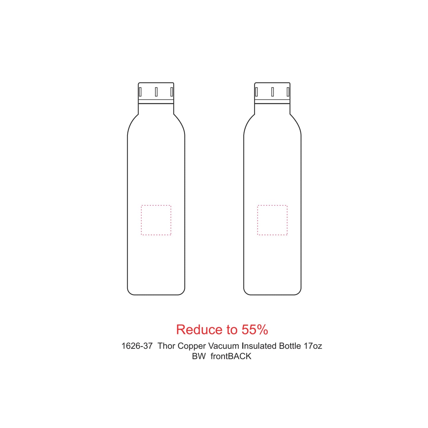 Thor Copper Vacuum Insulated Bottle 17oz - Etchified - Etchified - 1626-37BK