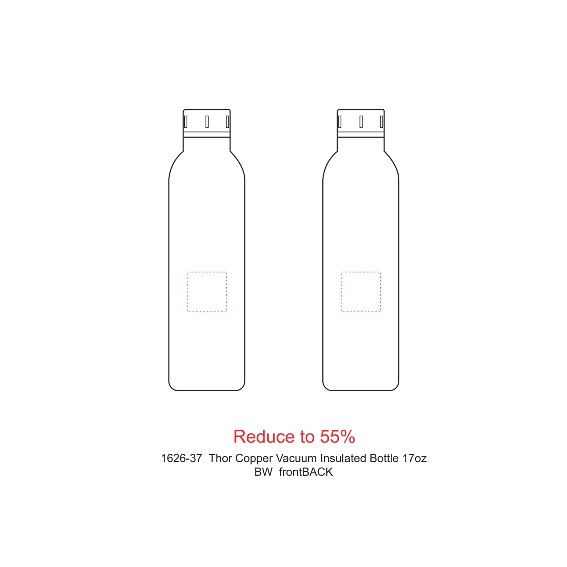 Thor Copper Vacuum Insulated Bottle 17oz - Etchified - Etchified - 1626-37BK