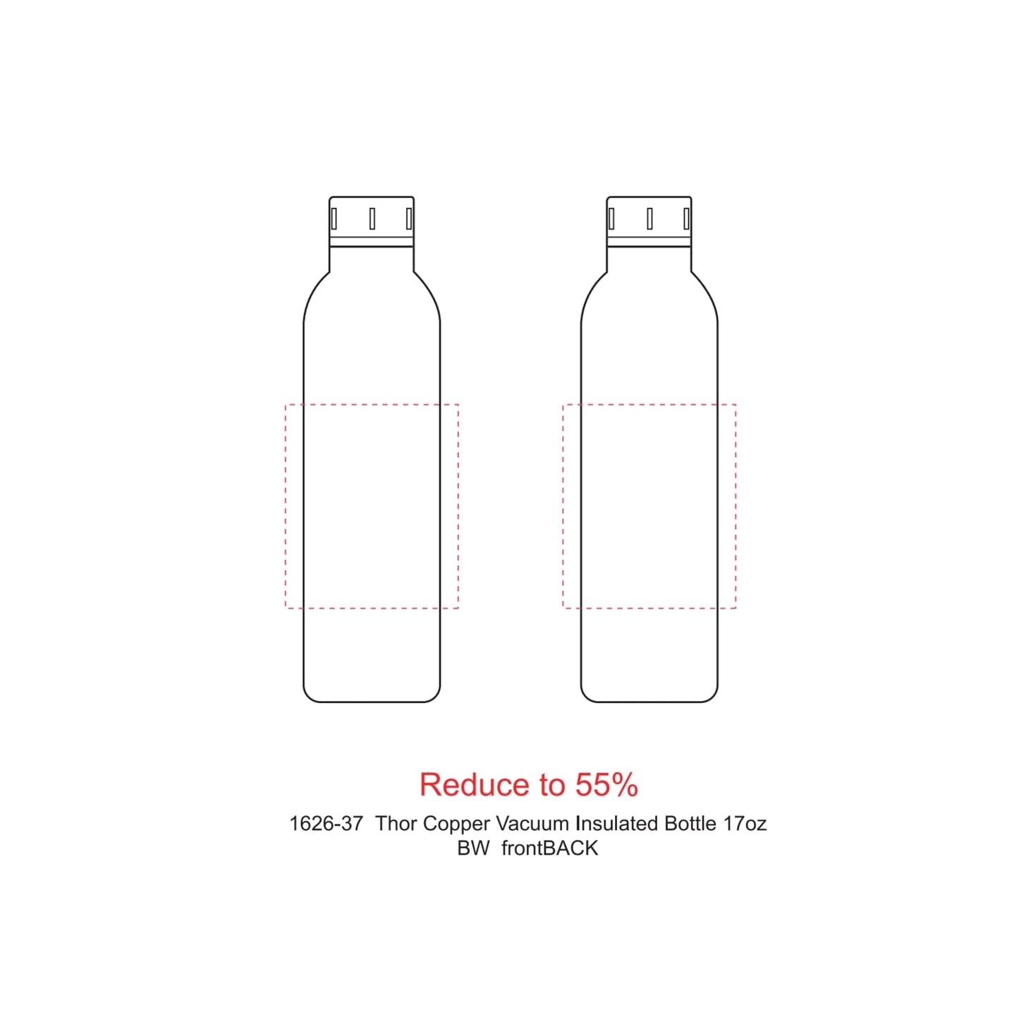 Thor Copper Vacuum Insulated Bottle 17oz - Etchified - Etchified - 1626-37BK