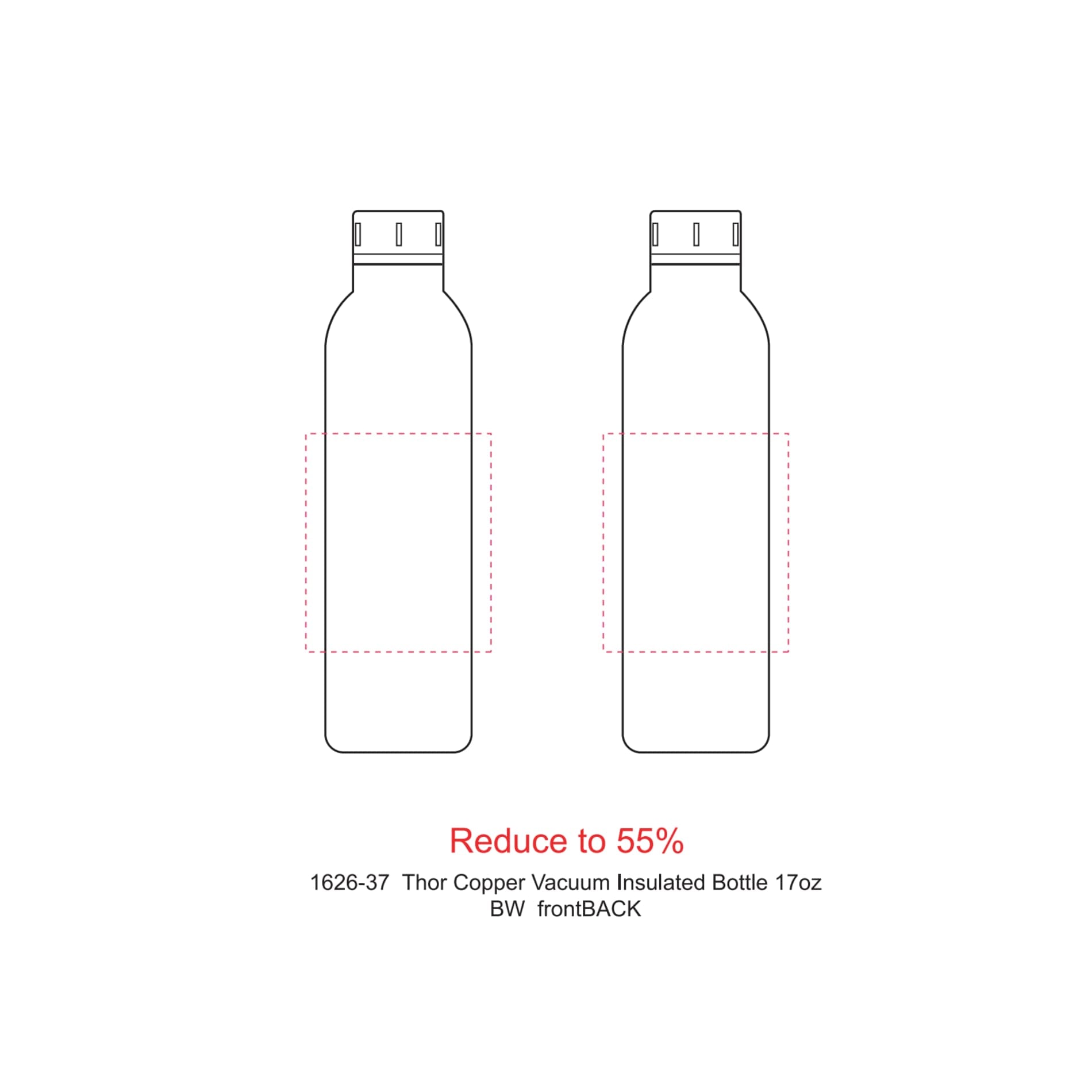 Thor Copper Vacuum Insulated Bottle 17oz - Etchified - Etchified - 1626-37BK